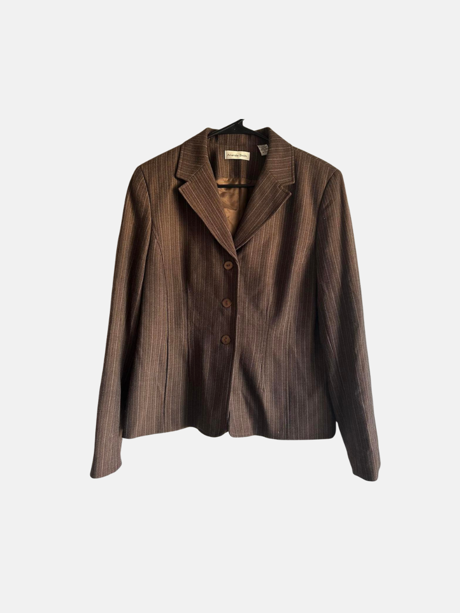 Vintage brown pinstripe blazer size 10 $26.95