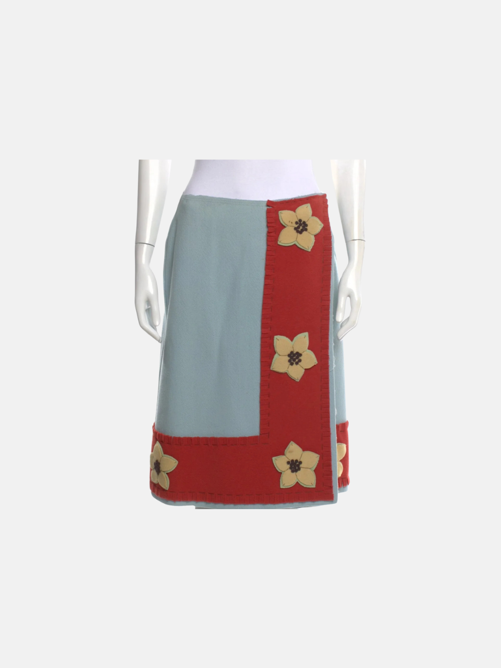 VINTAGE Flower patchwork midi skirt S $196
