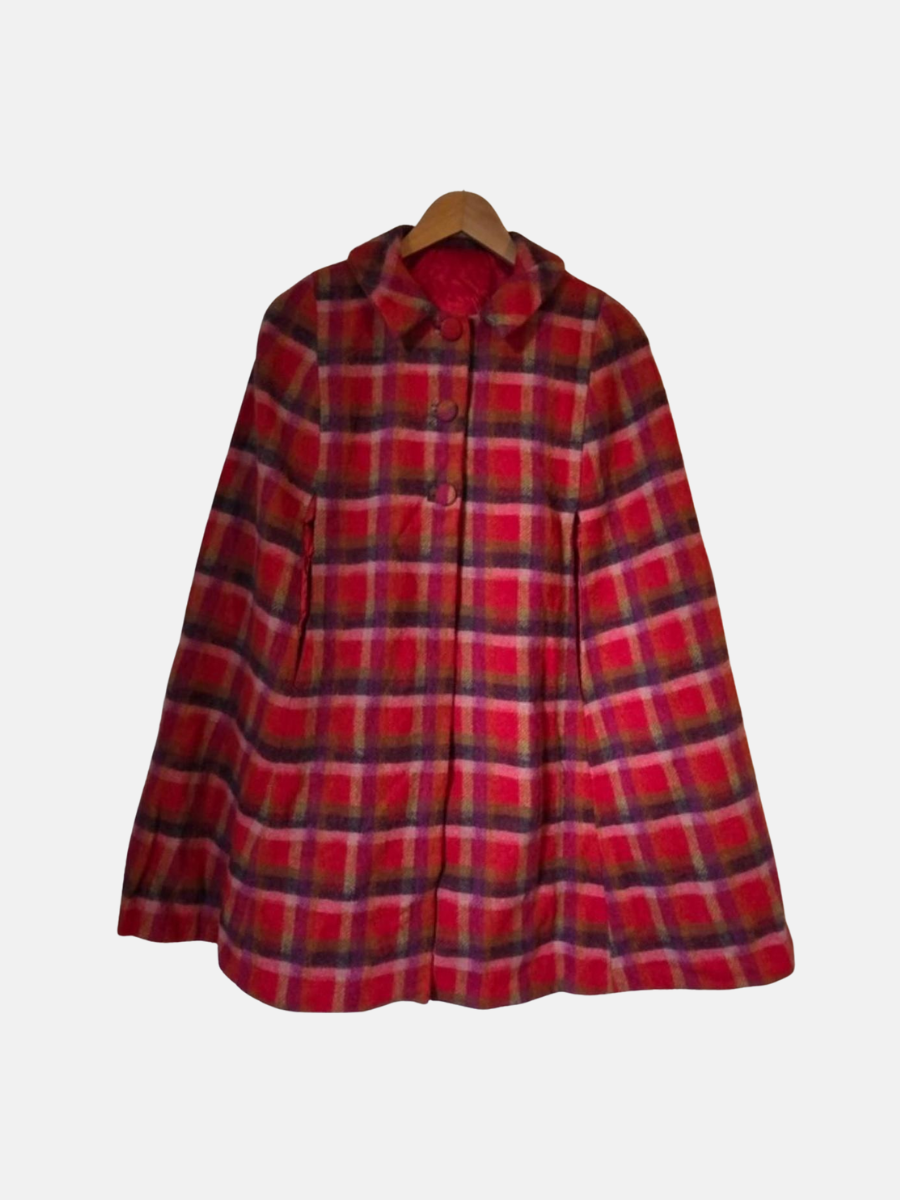 Vintage plaid wool cap M $72.00