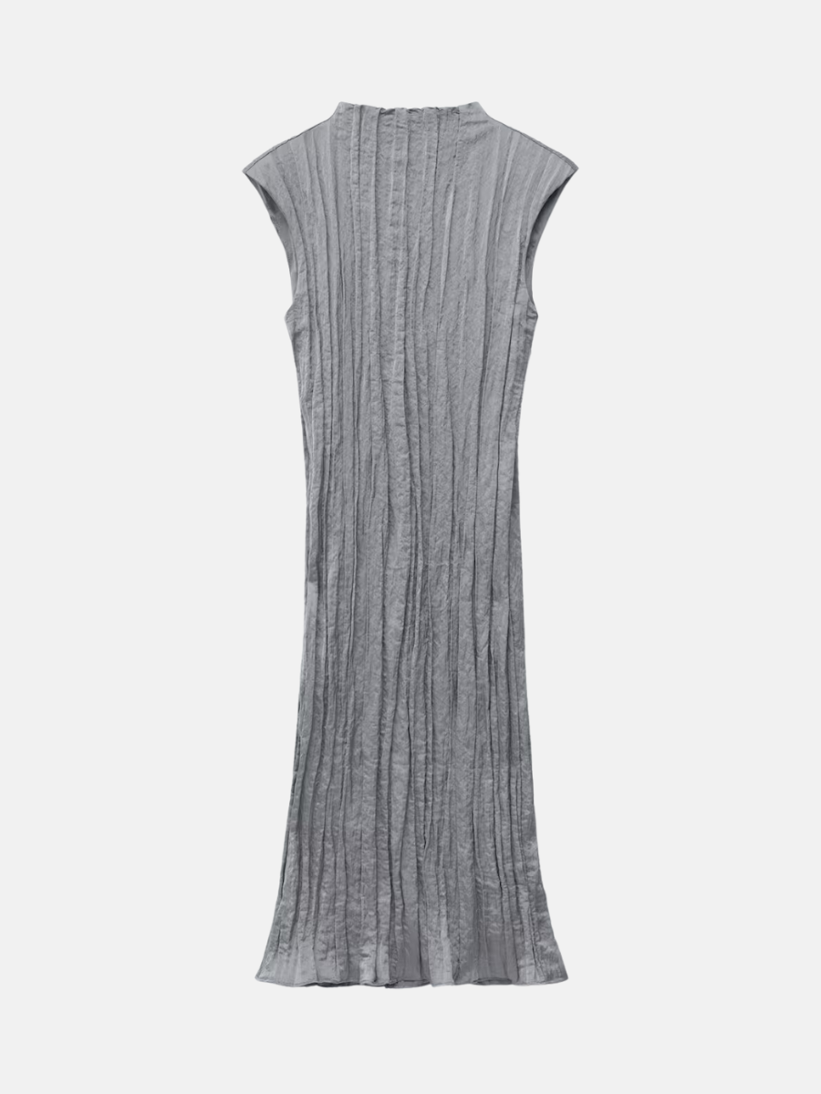 Crepe pleated midi dress $139.00