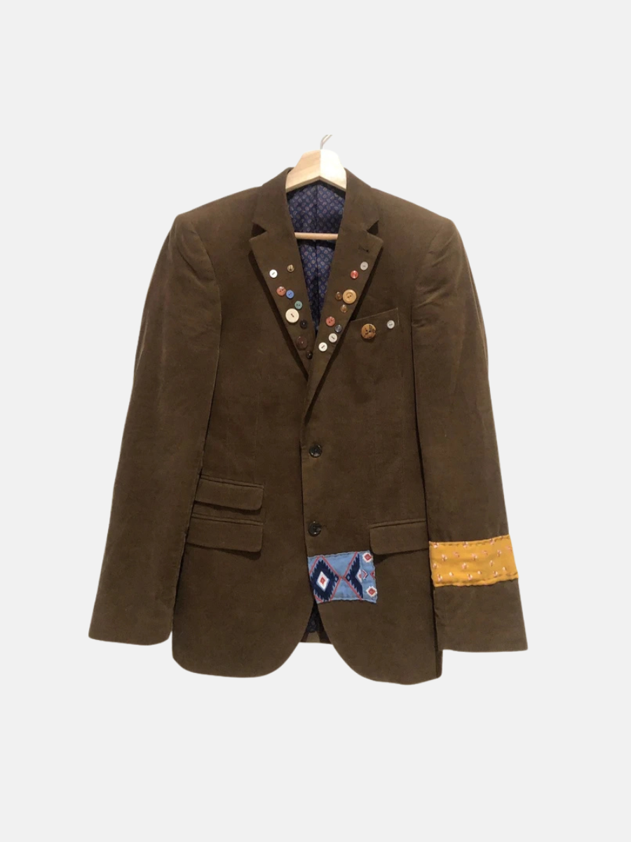 Vintage button patchwork blazer S $52.63