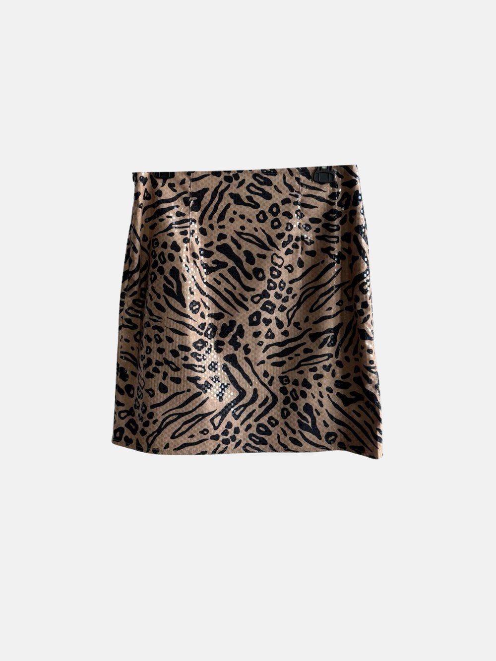 VINTAGE 80s Sequin cheetah print midi skirt size 8 $33.75