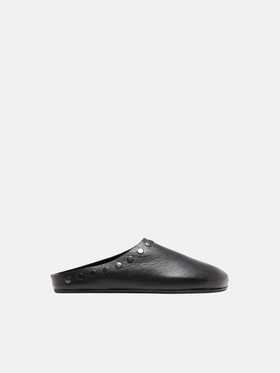 Studded leather essential clog $200