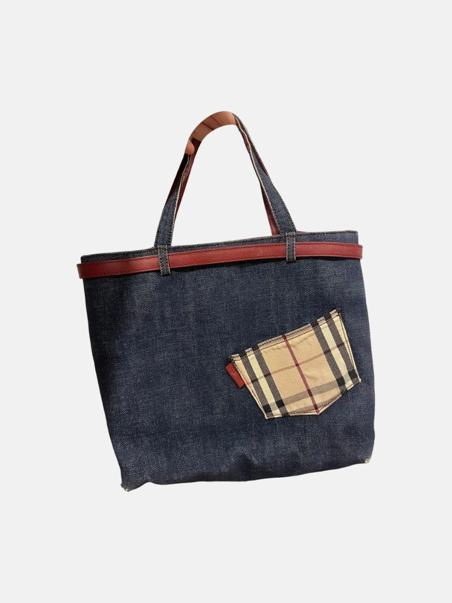 VINTAGE Burberry denim tote $148