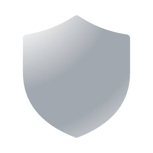 Close-up of a silver-colored shield