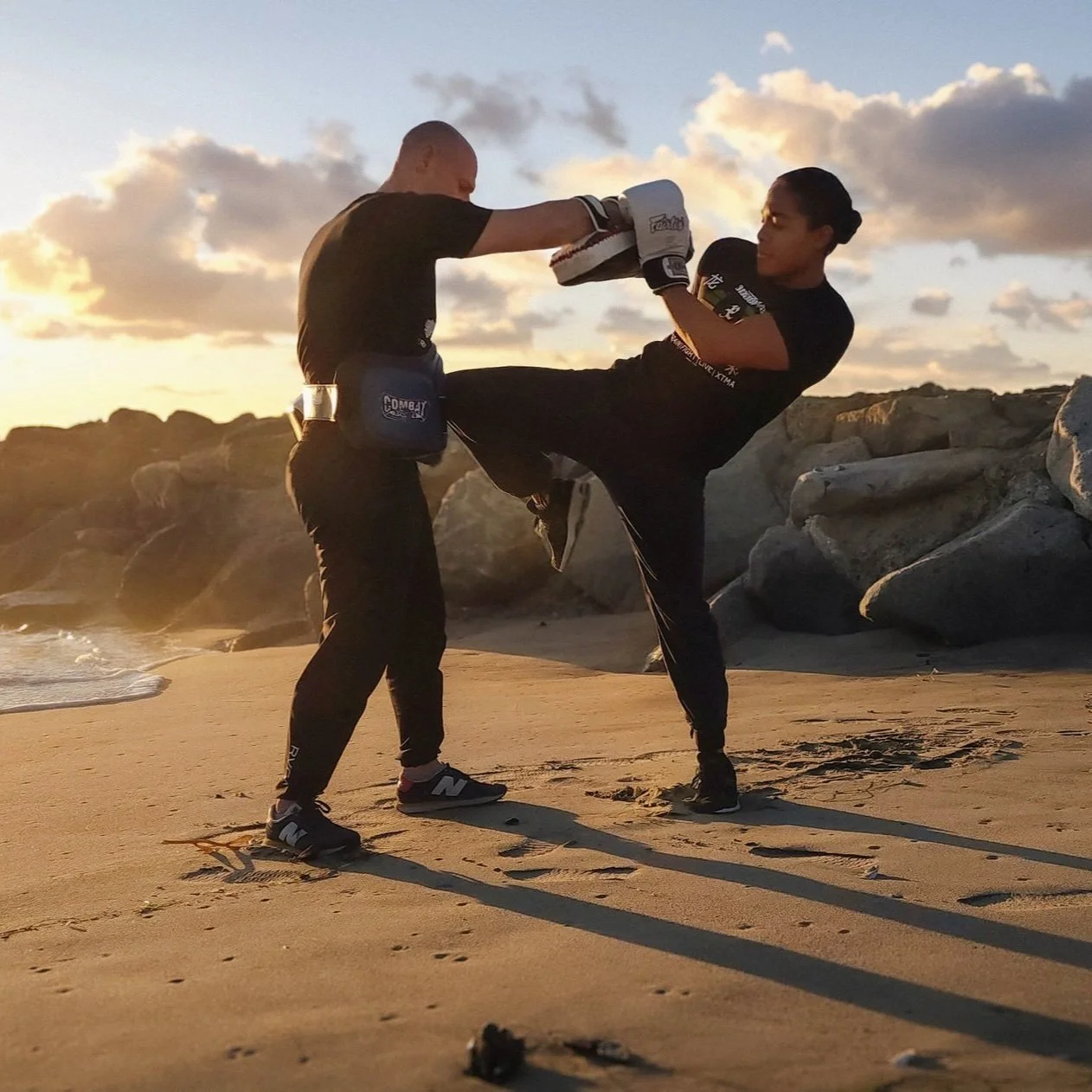Muay Thai student training