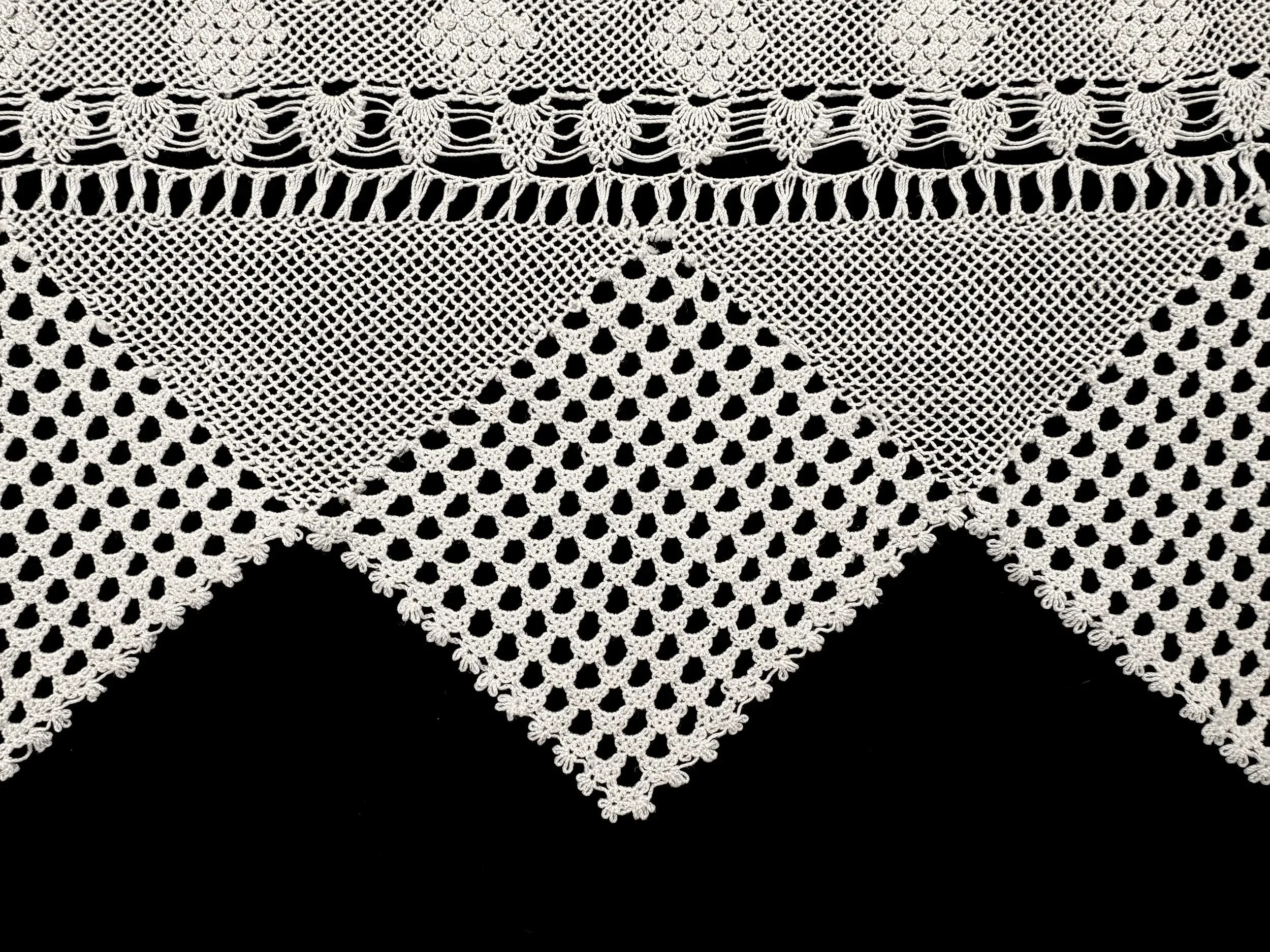 Azadig Bidanian Collection. Martha Tashjian, double pillowcase with needlelace trim and whitework (detail), Anjar, Lebanon, ca. 1950. 

Photo credit: © Deborah Valoma 2025.