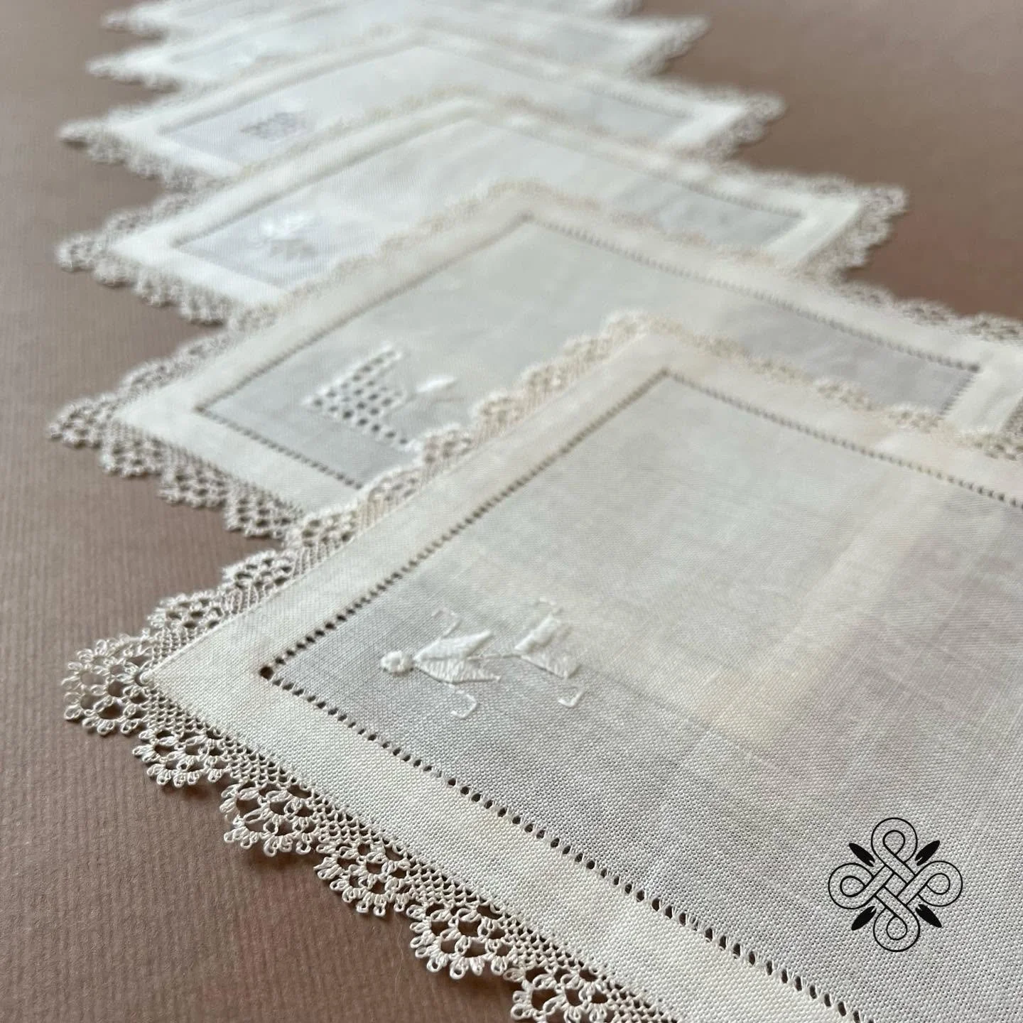 Iskuhi Sargsyan, needlelace-trimmed works with Antep embroidery, Yerevan, Armenia. Photo: © Iskuhi Sargsyan 2023.