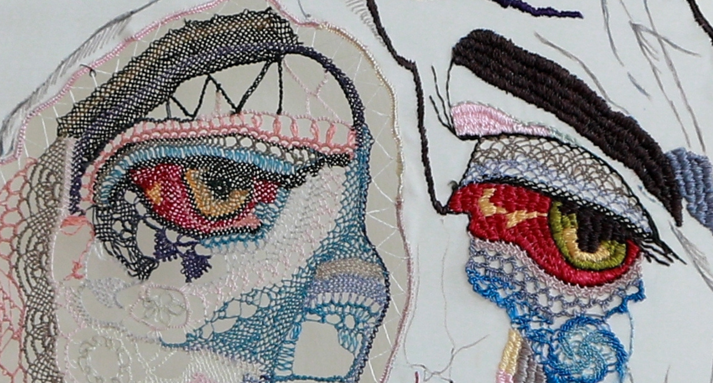 Armine Atoyan,  ՀԱՏԱԿՈՒՄ - Մաքսիմ Գորկու համանուն պիեսի  ( Floor - from the poem of the same name by Ashot Avdalyan , detail), needlelace, embroidery, silk thread, Armenia, 2019. Photo: © Armine Atoyan 2025.