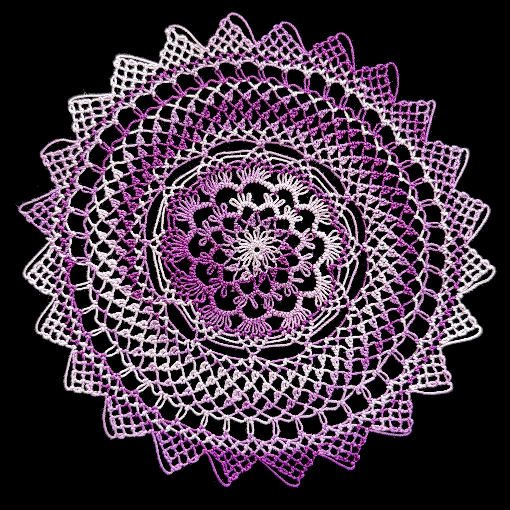 Mikayla Kurkjian, small needlelace doily, Maryland, 2022. Photo credit: @ Mikayla Kurkjian 2026. 