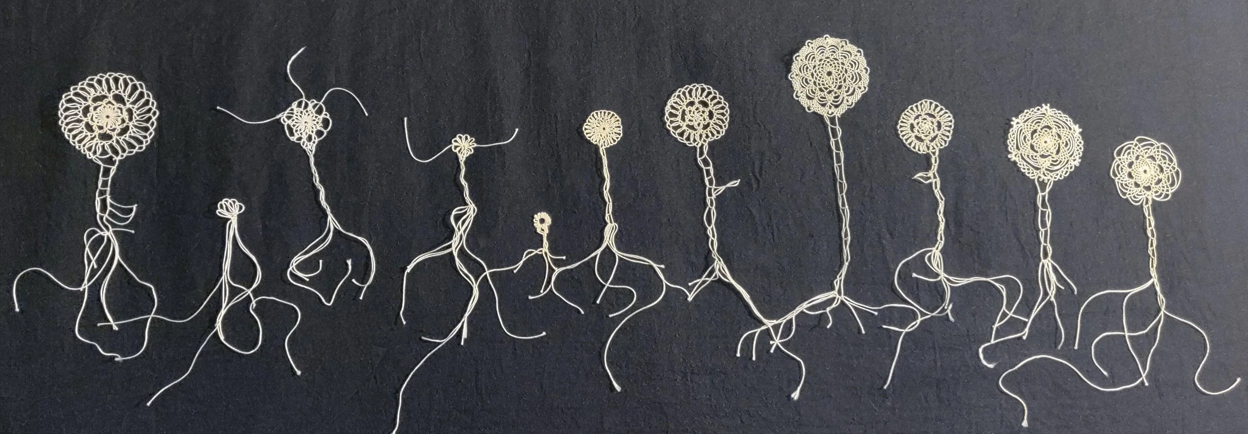 Elise Youssoufian,  Ancestors , 2020. Armenian needlelace works. These creations served as a source of spiritual support and comfort during the early days of COVID-19 chaos and isolation. Photo credit: © Elise Youssoufian 2020.