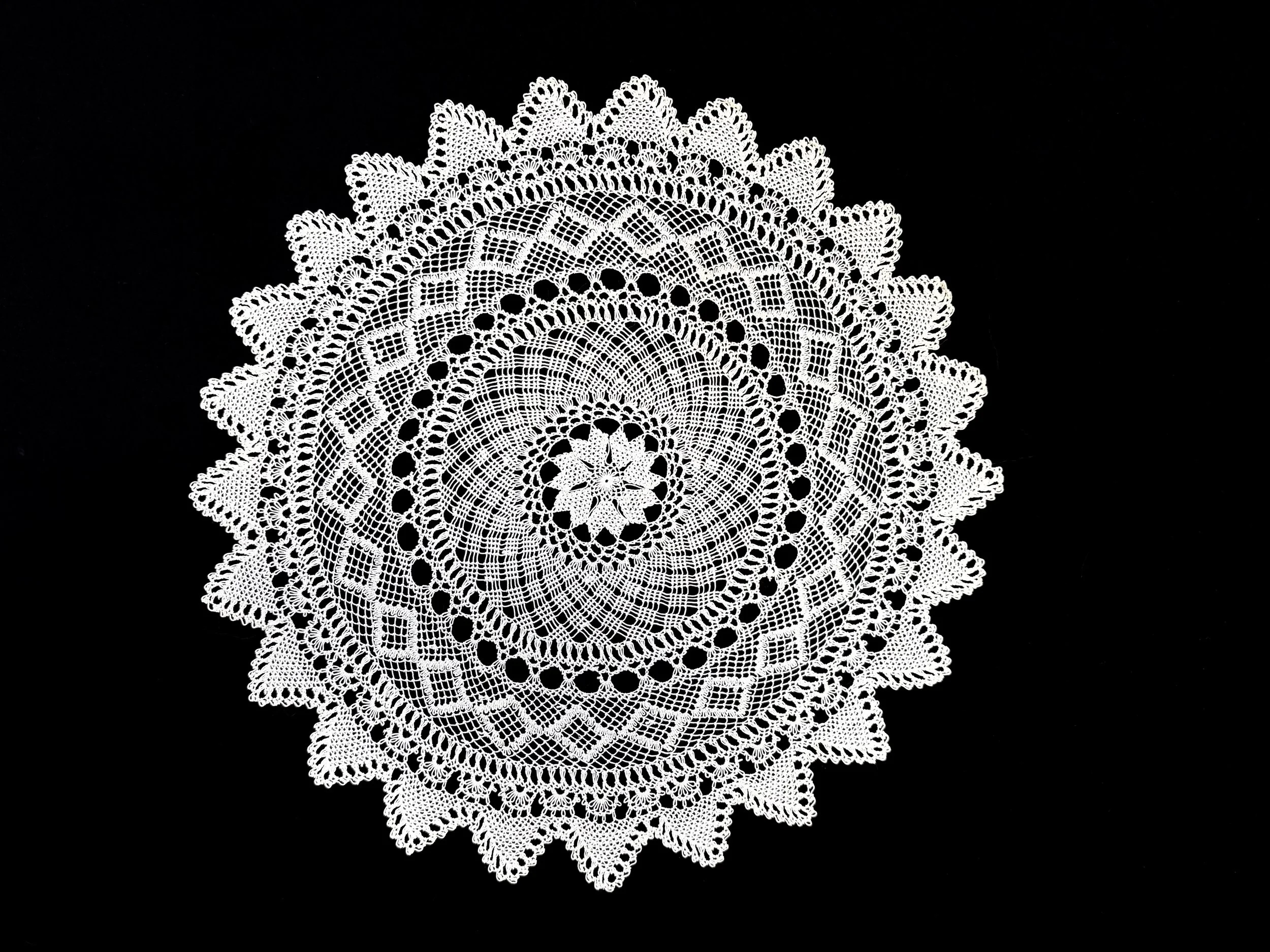 Sara Sohigian Magarian Collection. 

Unknown maker, needlelace doily, ca. early- to mid-twentieth century. Sara Sohigian Magarian's note states: "Someone from the old country gave it to Mrs. Mulkigian and she gave it to me." Tourvanda Magarian Mulkig