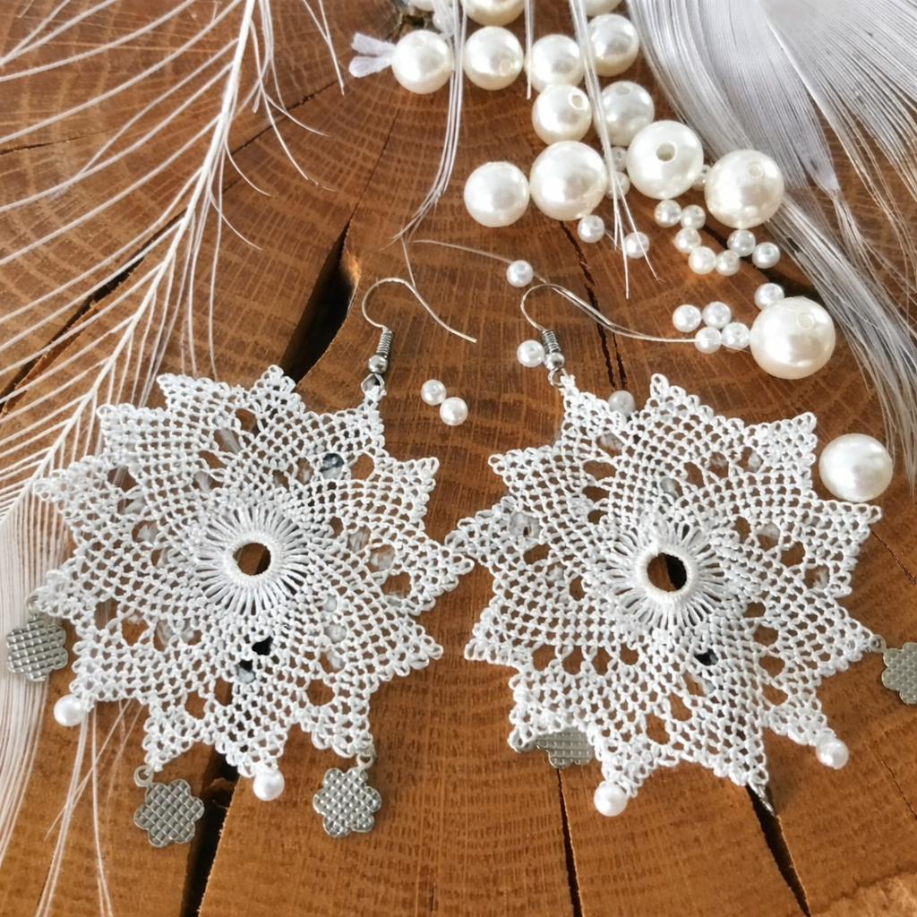 Linda Oral Şener, needlelace earrings, Samandağ, Hatay, Turkey. Photo: © Linda Oral Şener 2026.