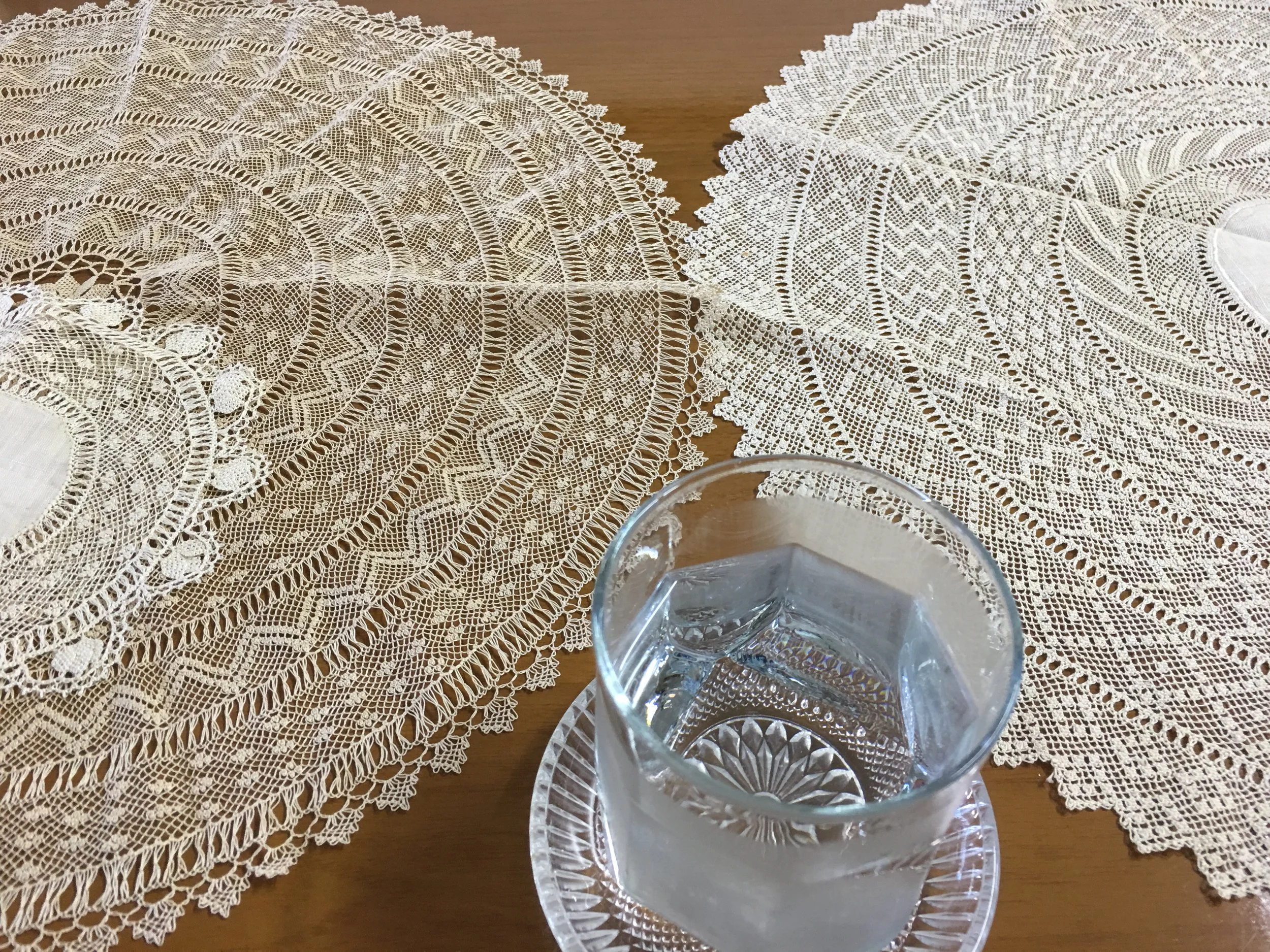 Armenian needlelace doilies in the collection of Sona Kabbenjian, Nazareth, Israel. Photo credit: © Deborah Valoma 2019.
