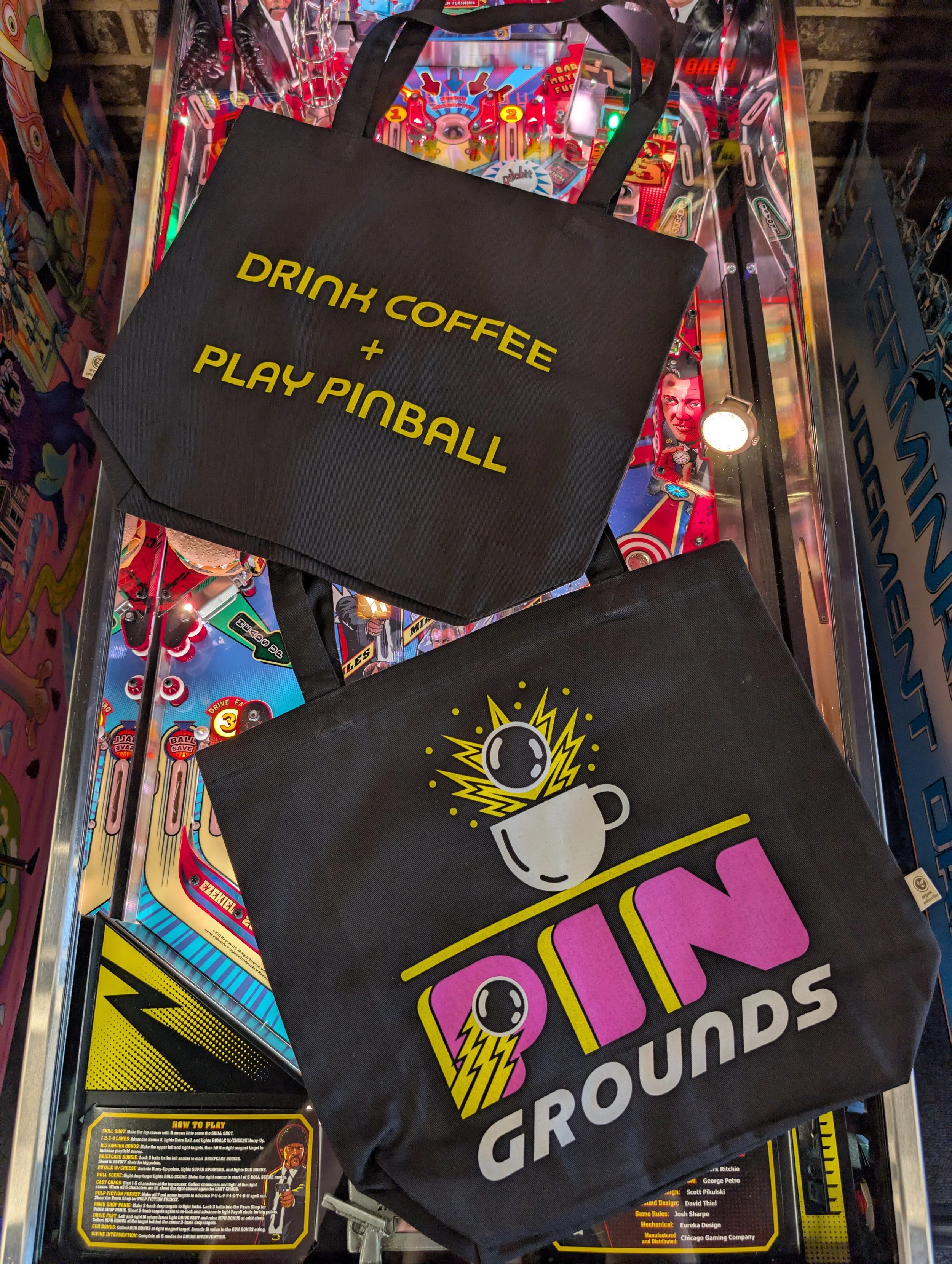 Tote Bag - Drink Coffee + Play Pinball