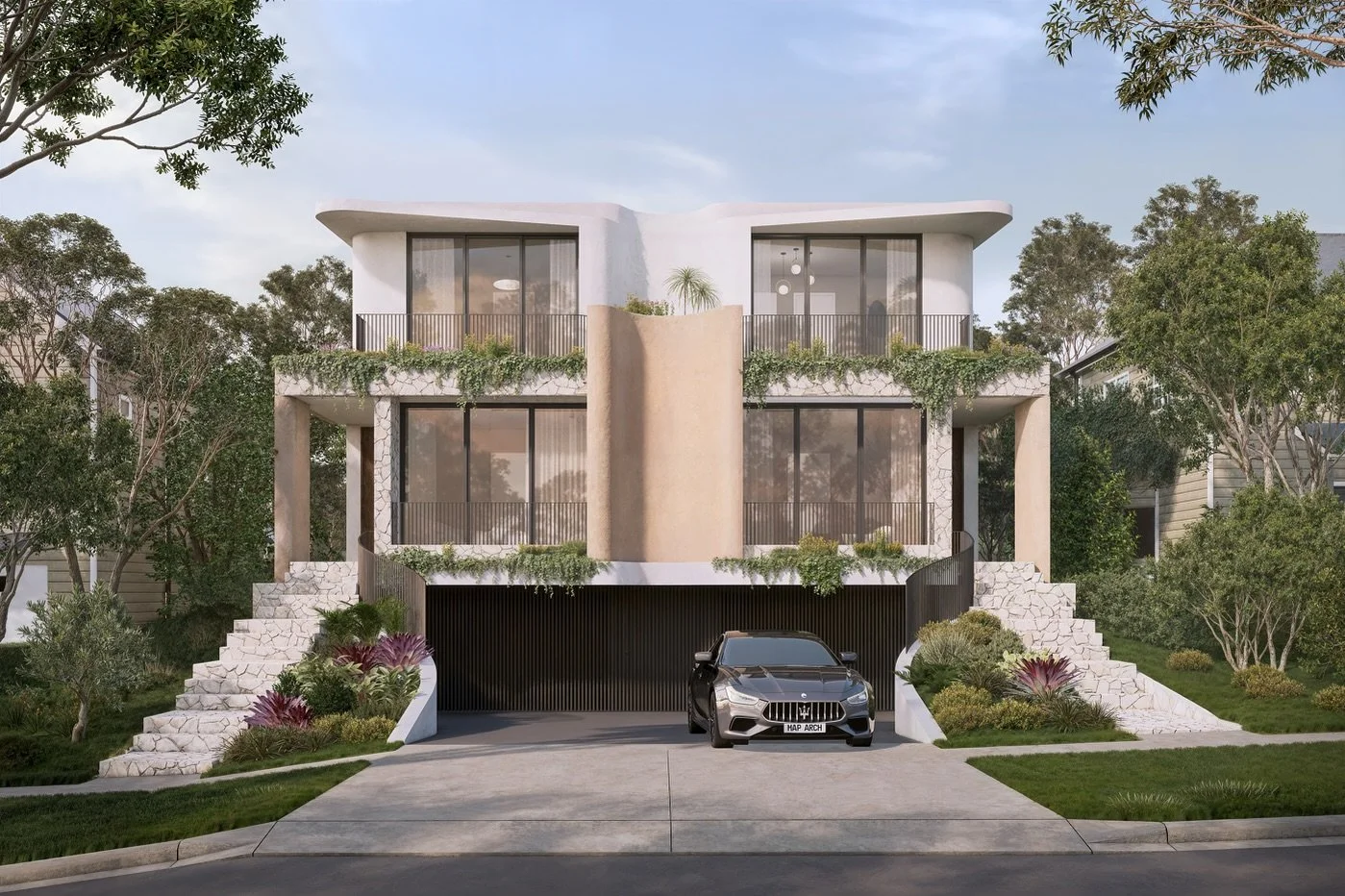 Matraville // a perfect blend of modern elegance and natural beauty! 

This dual occupancy features expansive floor-to-ceiling windows that invite an abundance of natural light. The curved lines and soft color palette create a serene atmosphere, whil