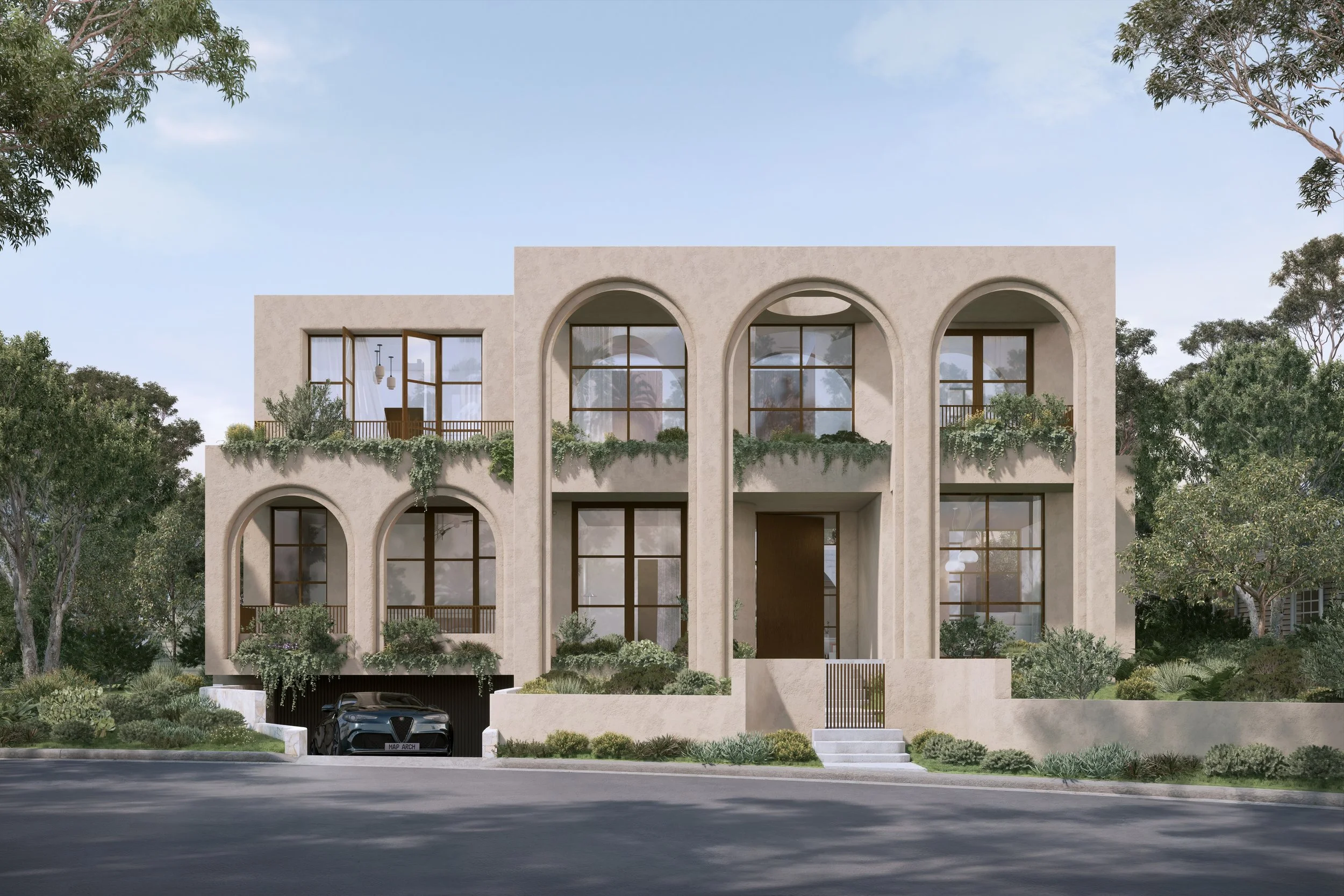 Oatlands - Under Construction 🛠️

Modern elegance is beautifully blended to characterize the use of clean lines and distinctive arches, creating a harmonious balance between sophistication and inviting warmth in architectural design.
#architecture #
