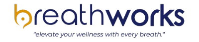 Breathworks logo with the slogan 'elevate your wellness with every breath'
