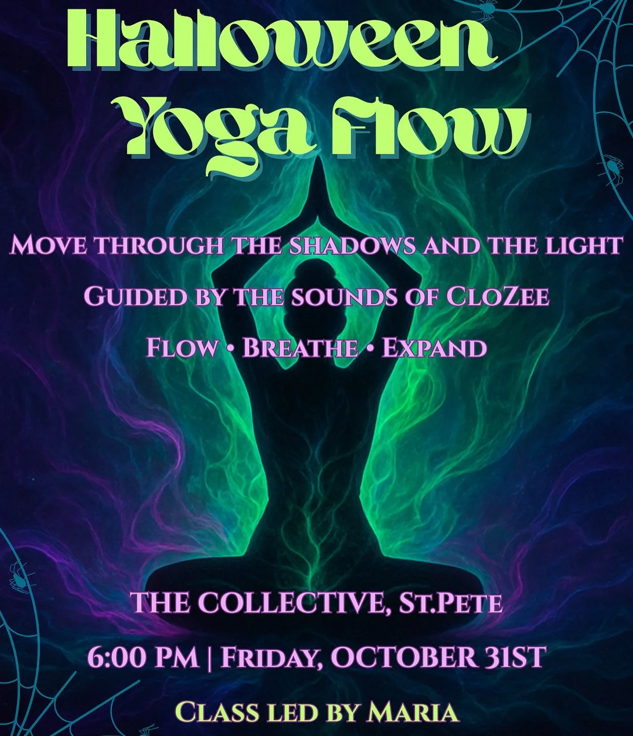 Looking for the perfect way to kick off your Halloween night?🕸️
Join me for a Halloween Yoga Flow inspired by my all-time favorite artist, @clozeeofficial 
We&rsquo;ll move, breathe, and expand~ embodying the mystical, grounding energy of her music.