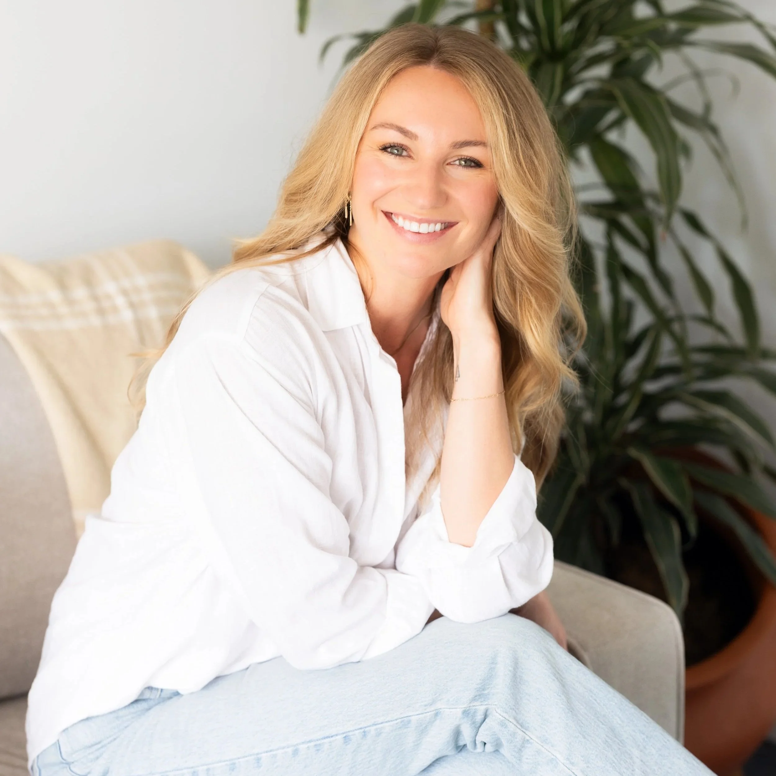 Aleah, childhood emotional neglect therapist in San Diego, sitting in her La Jolla therapy office
