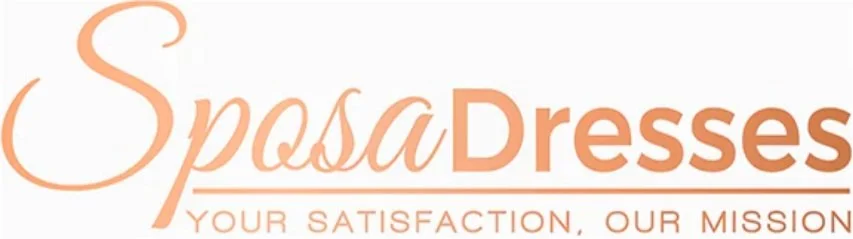Logo of "Sposa Dresses" with the tagline "Your Satisfaction, Our Mission" in orange text.