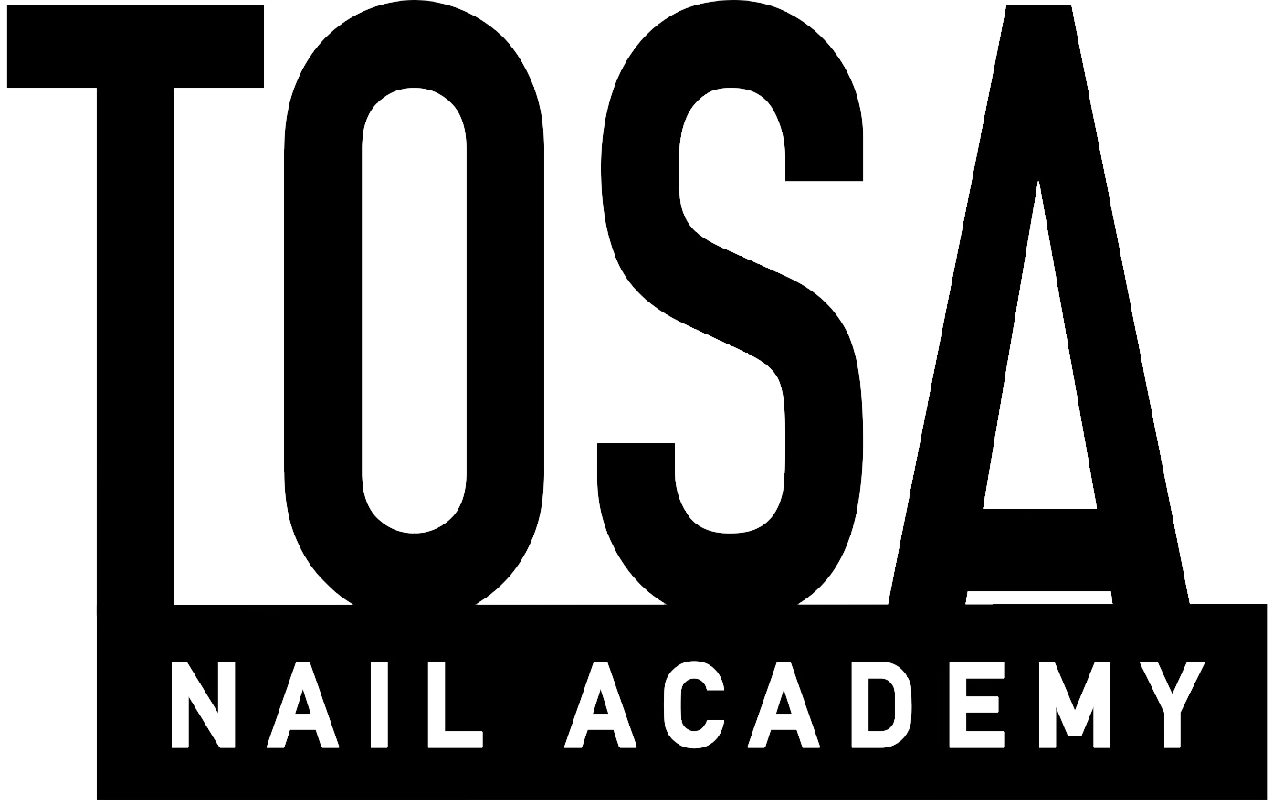 TOSA Nail Academy logo in bold, black lettering.
