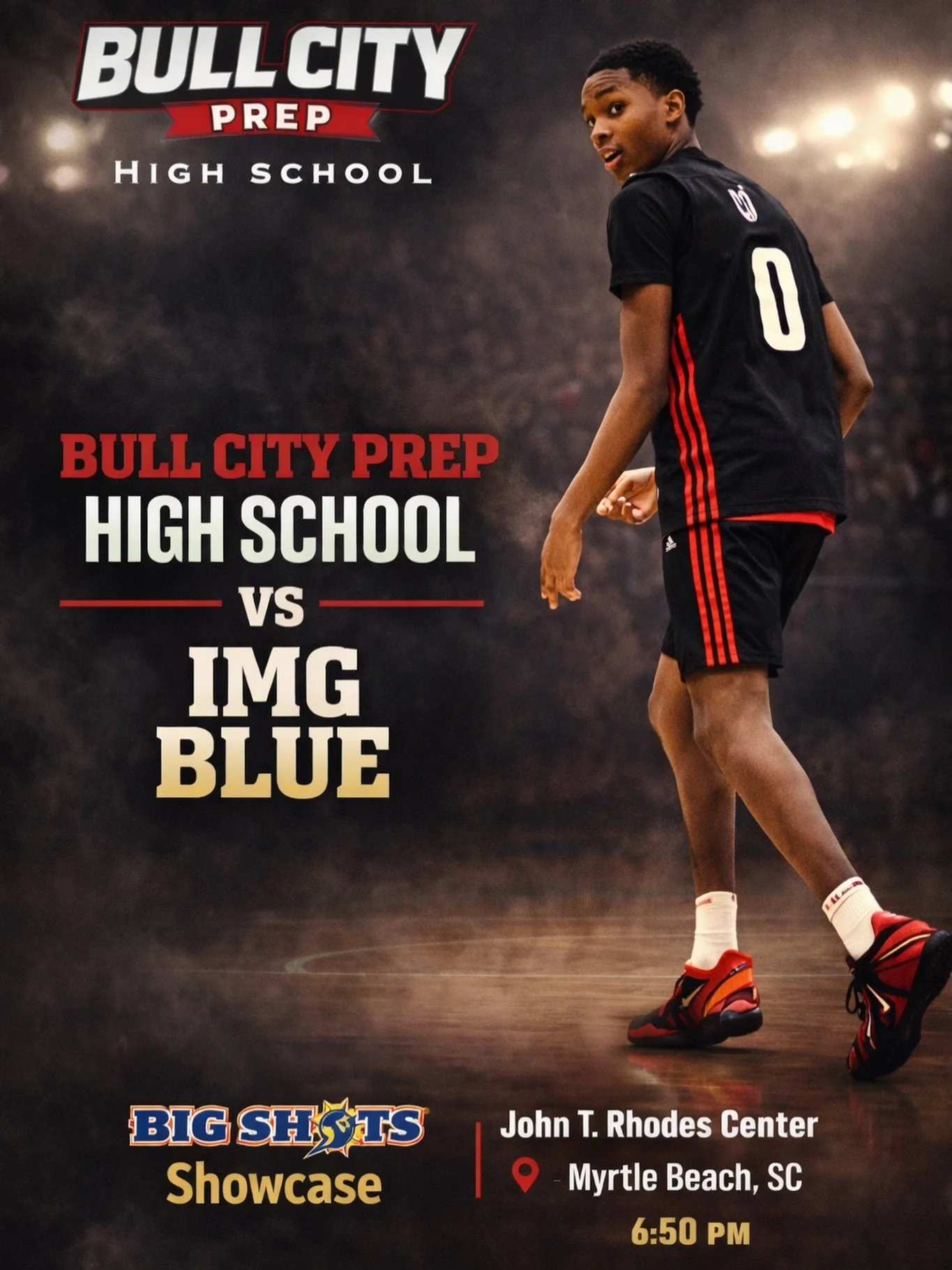 Bull City Prep Academy HS 10-6 take on IMG Blue at Big Shots Showcase Myrtle Beach SC! @bigshotsnation  #GoBulls #prepbasketball #exposure