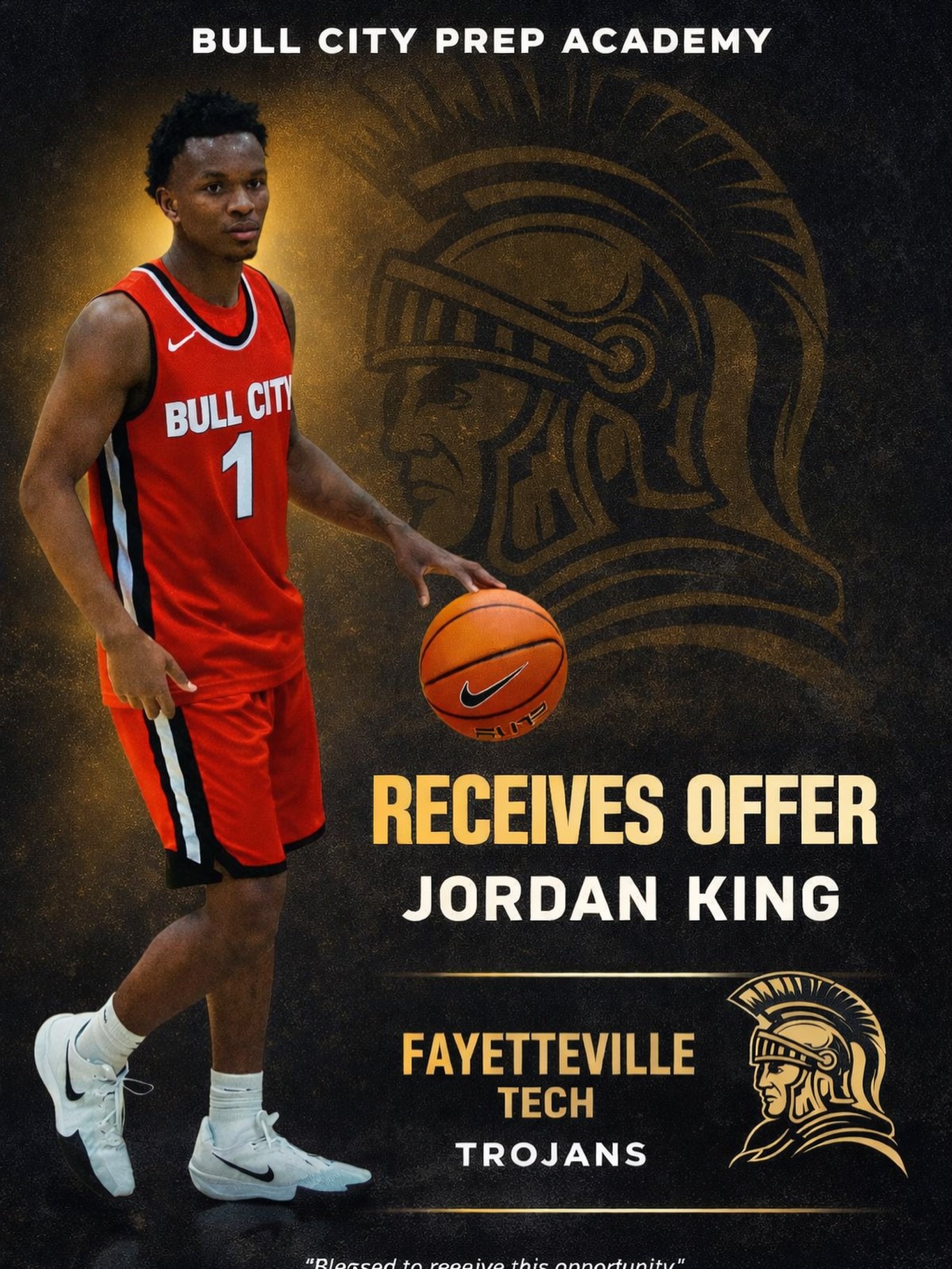 Jordan King | Bull City Prep Academy
2026 6&rsquo;2&rdquo; Combo Guard
Blessed to receive an offer from Fayetteville Tech. @certified._jo #Blessed #LockedIN #Decisions #Juco #NextLevel