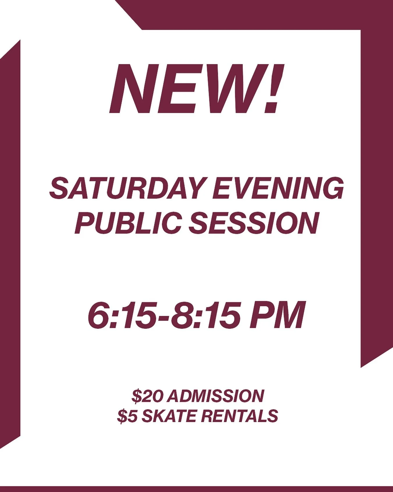 Come skate Saturday evenings at our recently added public session! Every Saturdayfrom 6:15-8:15 PM.

#IcePalace #IceSkating #PublicSession