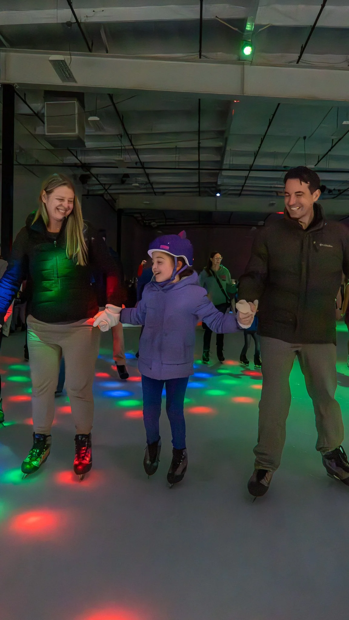 Family ice skating at Aliso Viejo Ice Palace