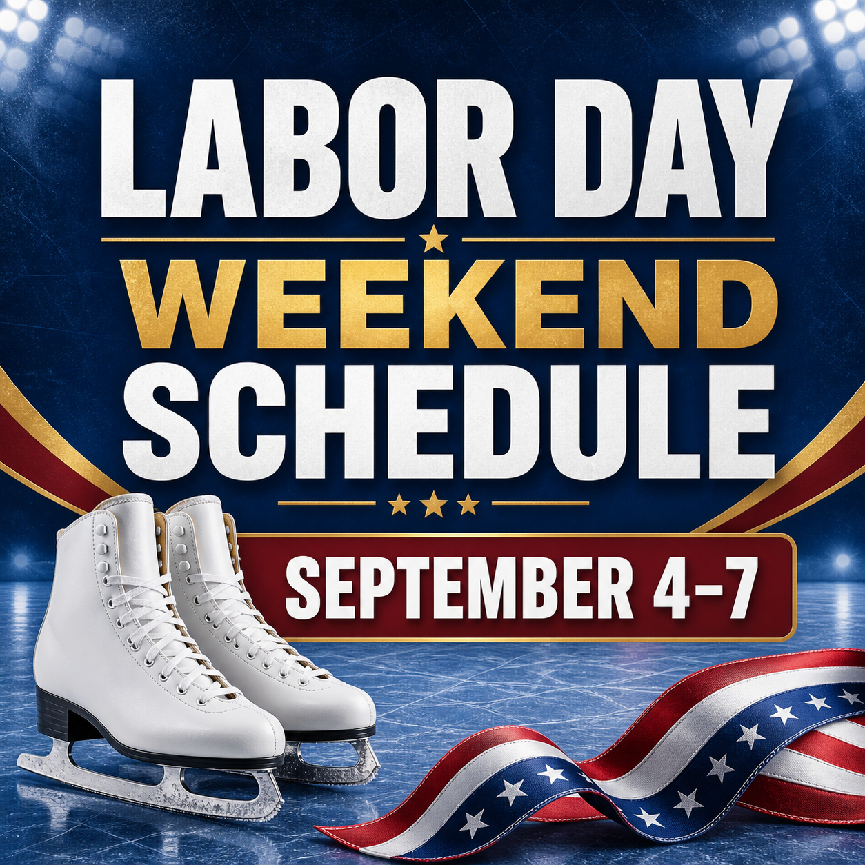 Labor Day weekend ice skating schedule, September 4–7 at Aliso Viejo Ice Palace