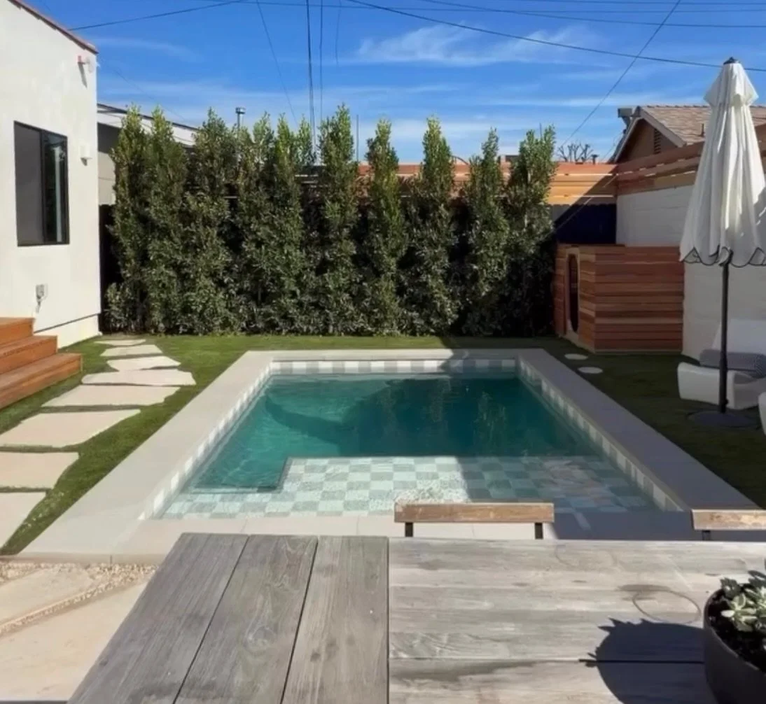 Before and after of the backyard at our Atwater Village Project.  The new addition includes primary suite and rentable ADU with poolside views designed with @accordingtokinteriors @denanddwellestates @sandandstonehomesla special thanks for @realtor_a