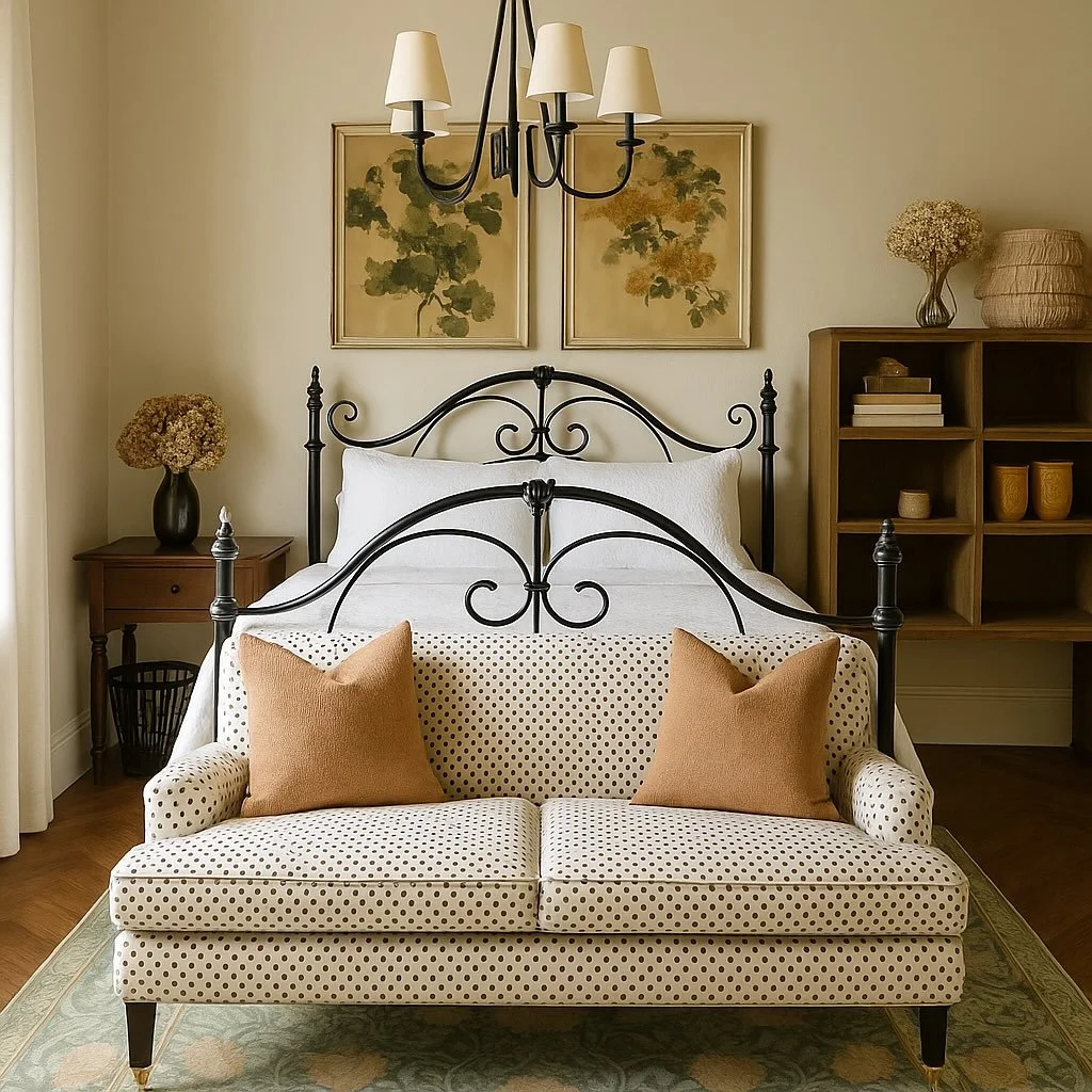A cute little bedroom for the end of the week. Happy Sunday everyone! This vintage inspired bed frame is from @mcphailsfurniture and we are just in love. Paired perfectly with the @rekindledesignco side table. 

Design: @heritage_styling 

#countryst
