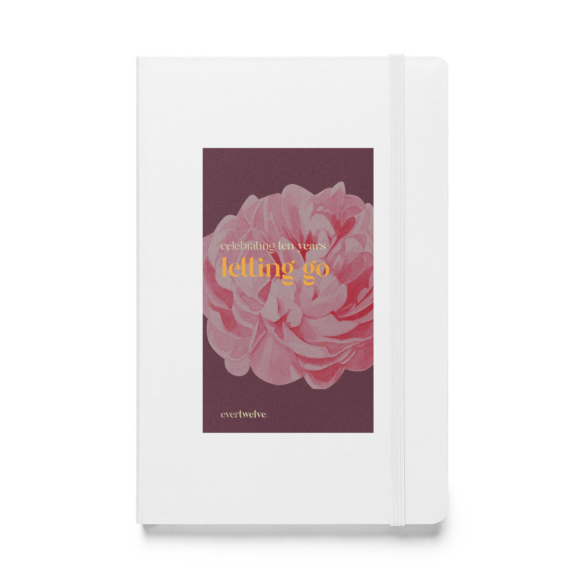 Evertwelve Reflection Notebook with Letting Go design - personalized recovery anniversary journal