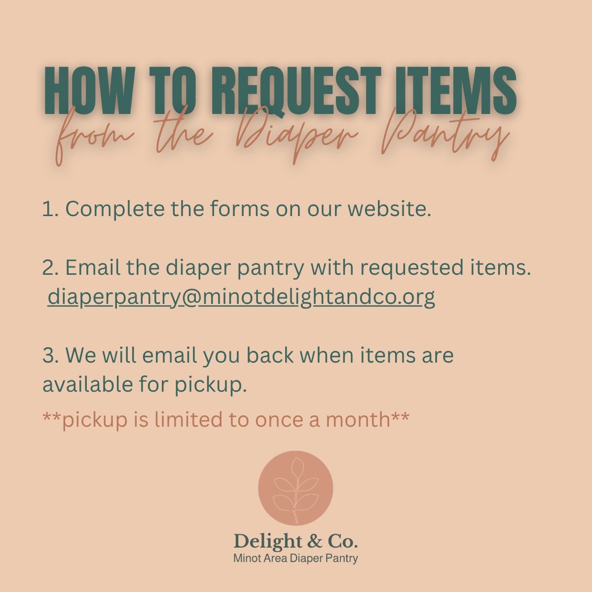 How to request items from the diaper pantry once a month ⬆️