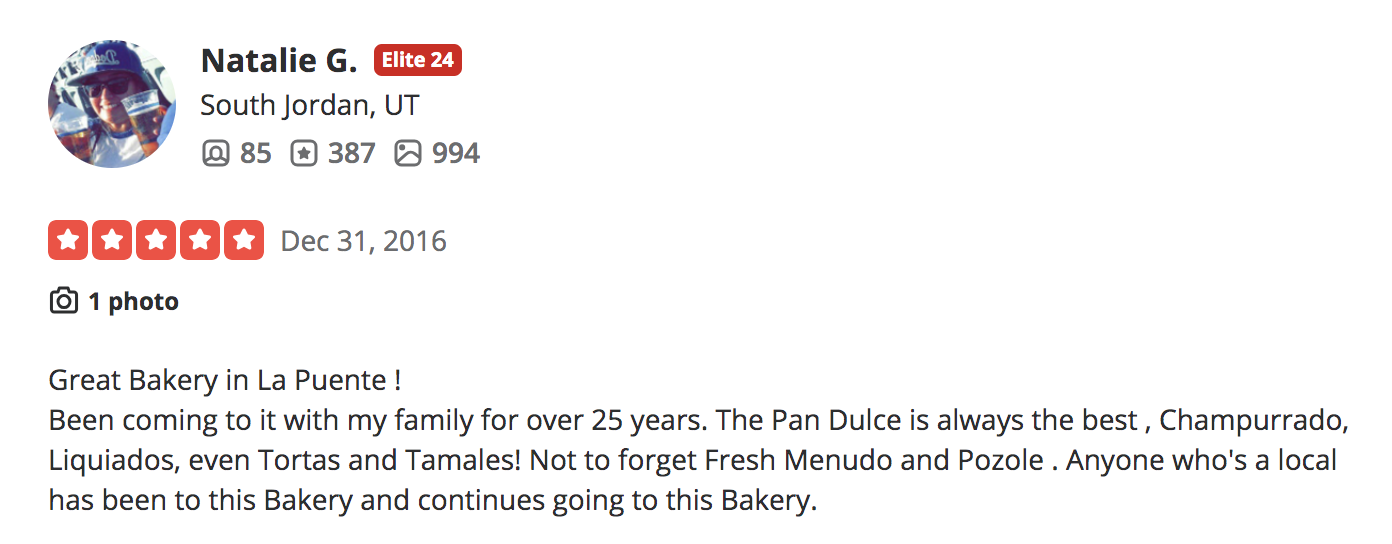 yelp review