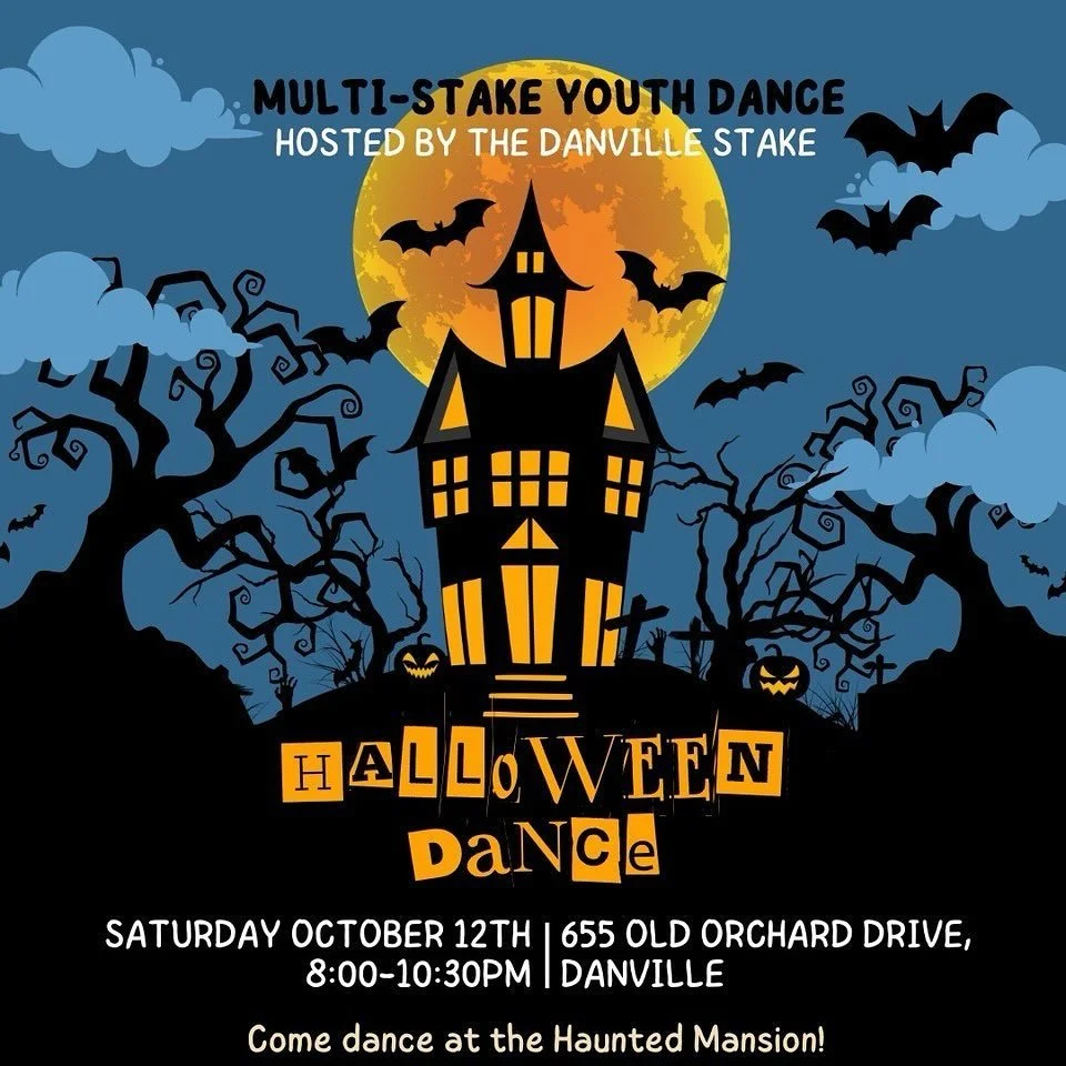 Mark this date on your calendar! The next Multi-Stake Youth dance is coming your way. November 9th will be hosted by the Antioch Stake and don&rsquo;t forget the New Year&rsquo;s Eve Dance on DECEMBER 29th at the Inter-Stake Center.