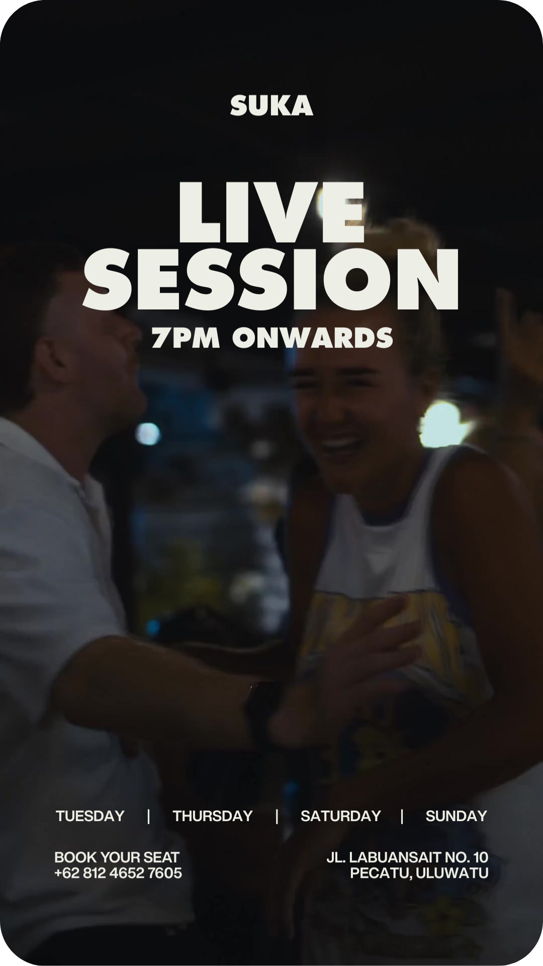 Live music, great food, and laid-back evenings to elevate your night from 7PM onwards.