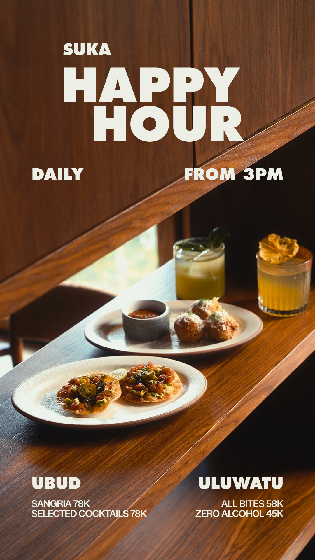 Good drinks, good bites, good times 🍸✨
Happy Hour starts from 3PM at Suka.