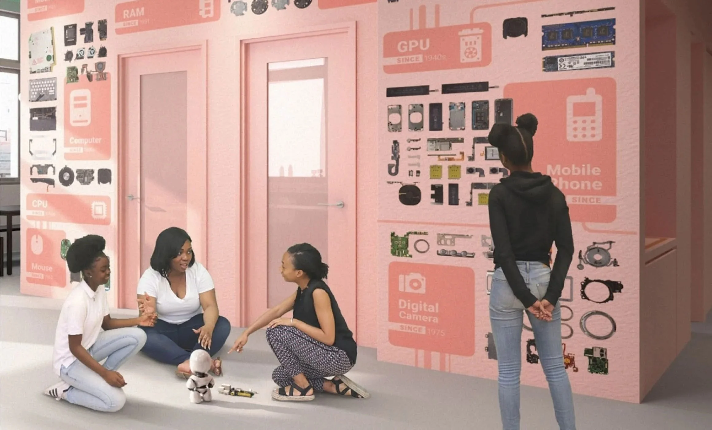 Black Girls Code Headquarters Rendering, Interior Architecture