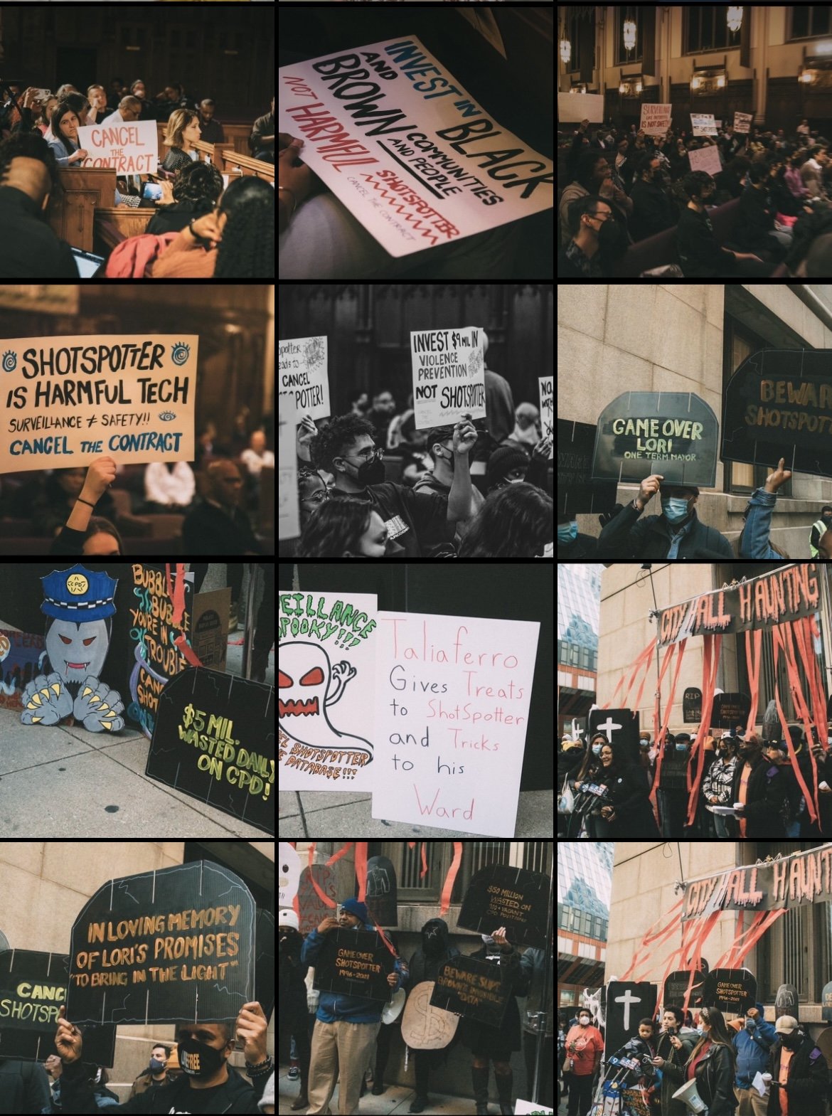 Stop ShotSpotter Campaign signs by Navjot Heer