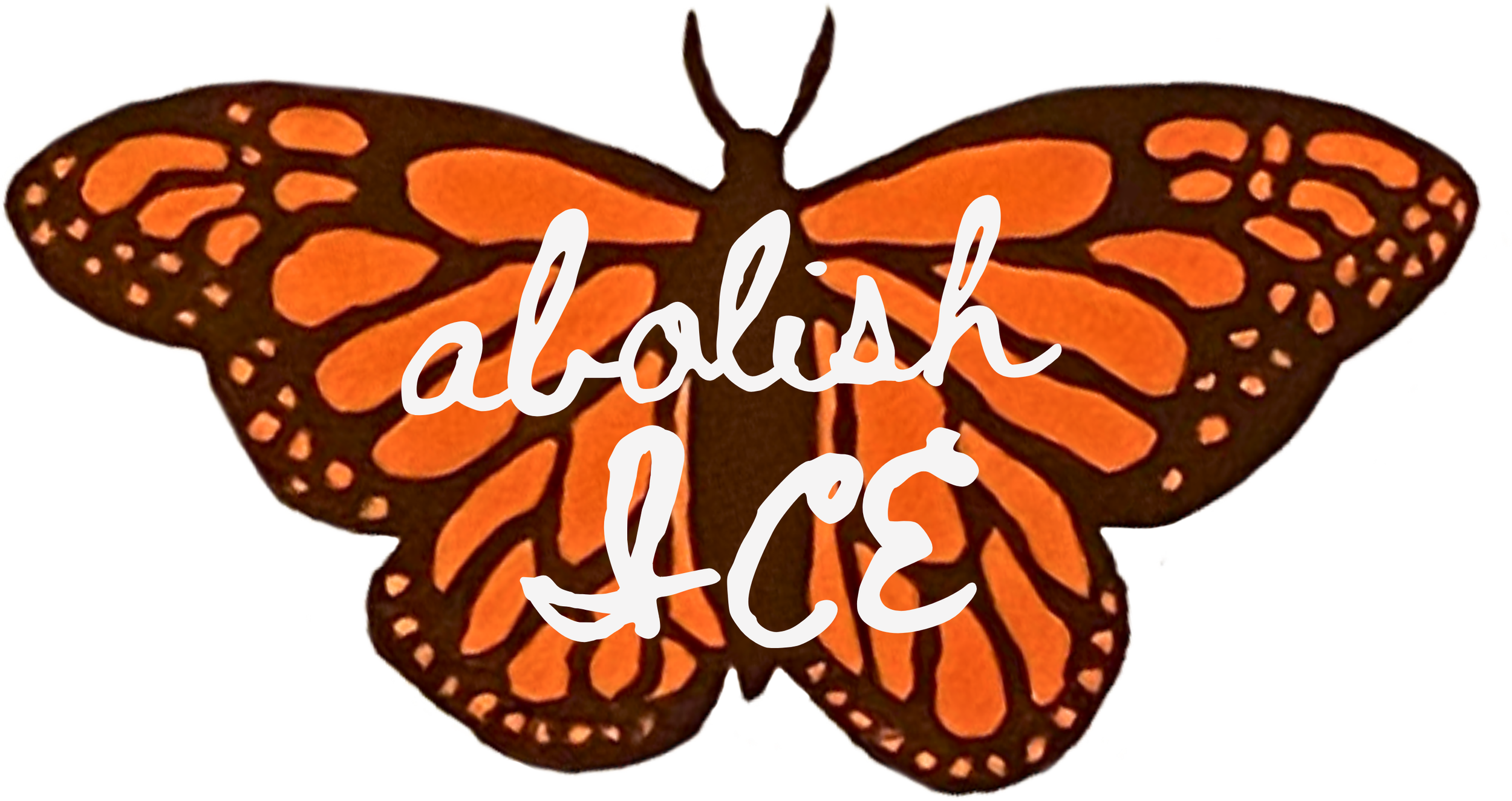 orange butterfly abolish ice art naazuk studio