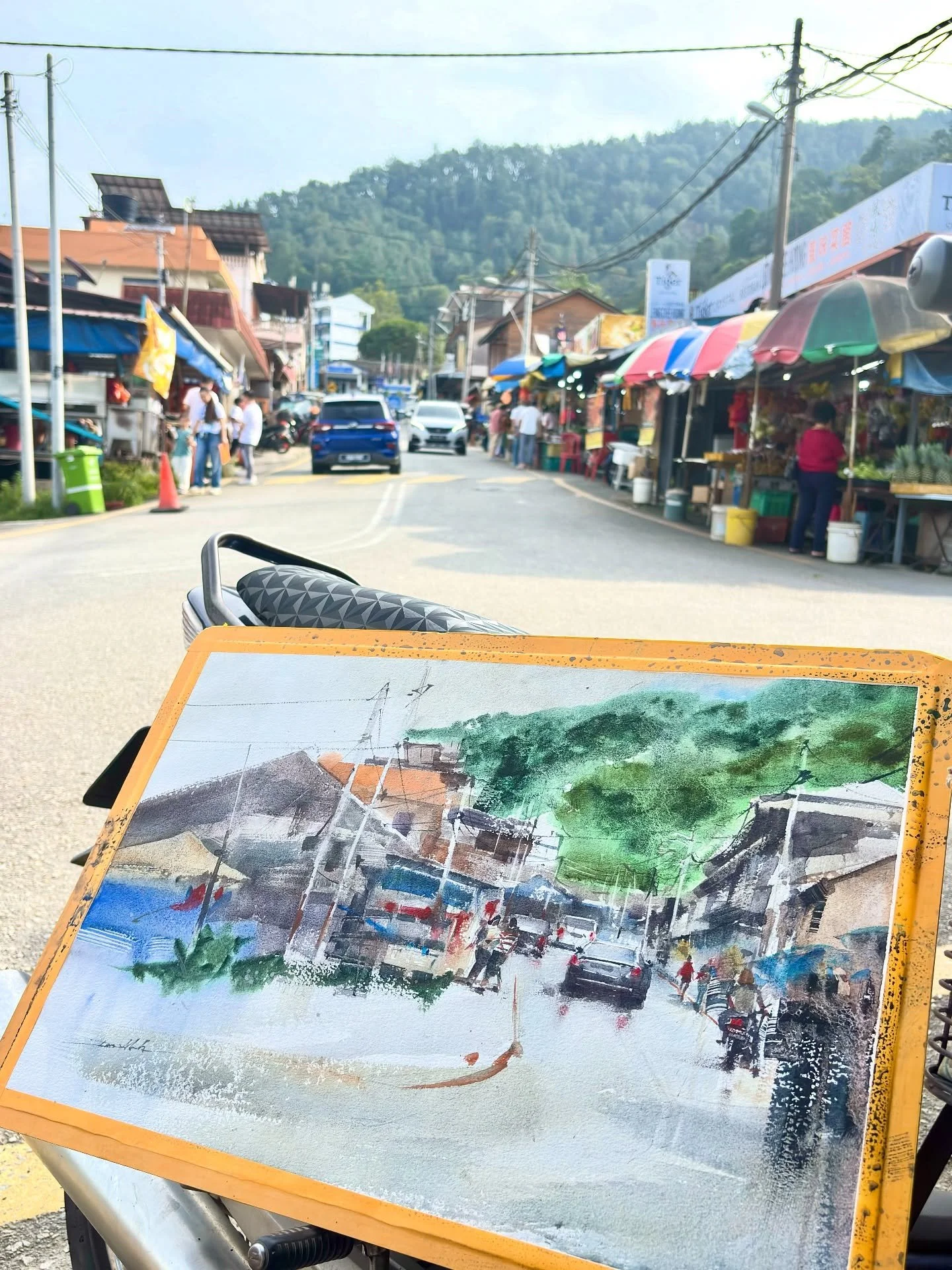 Plein-air session with fellow artists and friends from @malaysianwatercoloursociety 

#PleinAirPainting #WatercolorOnLocation #OutdoorArt #PaintingTheMoment #ArtistsInAction