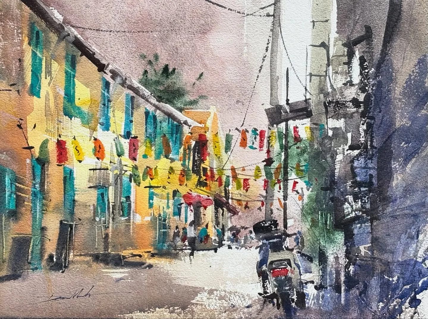 A small plein-air painting session in Kuala Lumpur&rsquo;s Chinatown, such a great time painting outdoors with international artist friends and fellow members of the Malaysian Watercolour Society! 🎨☀️

@malaysianwatercoloursociety 
@danielsmithartis