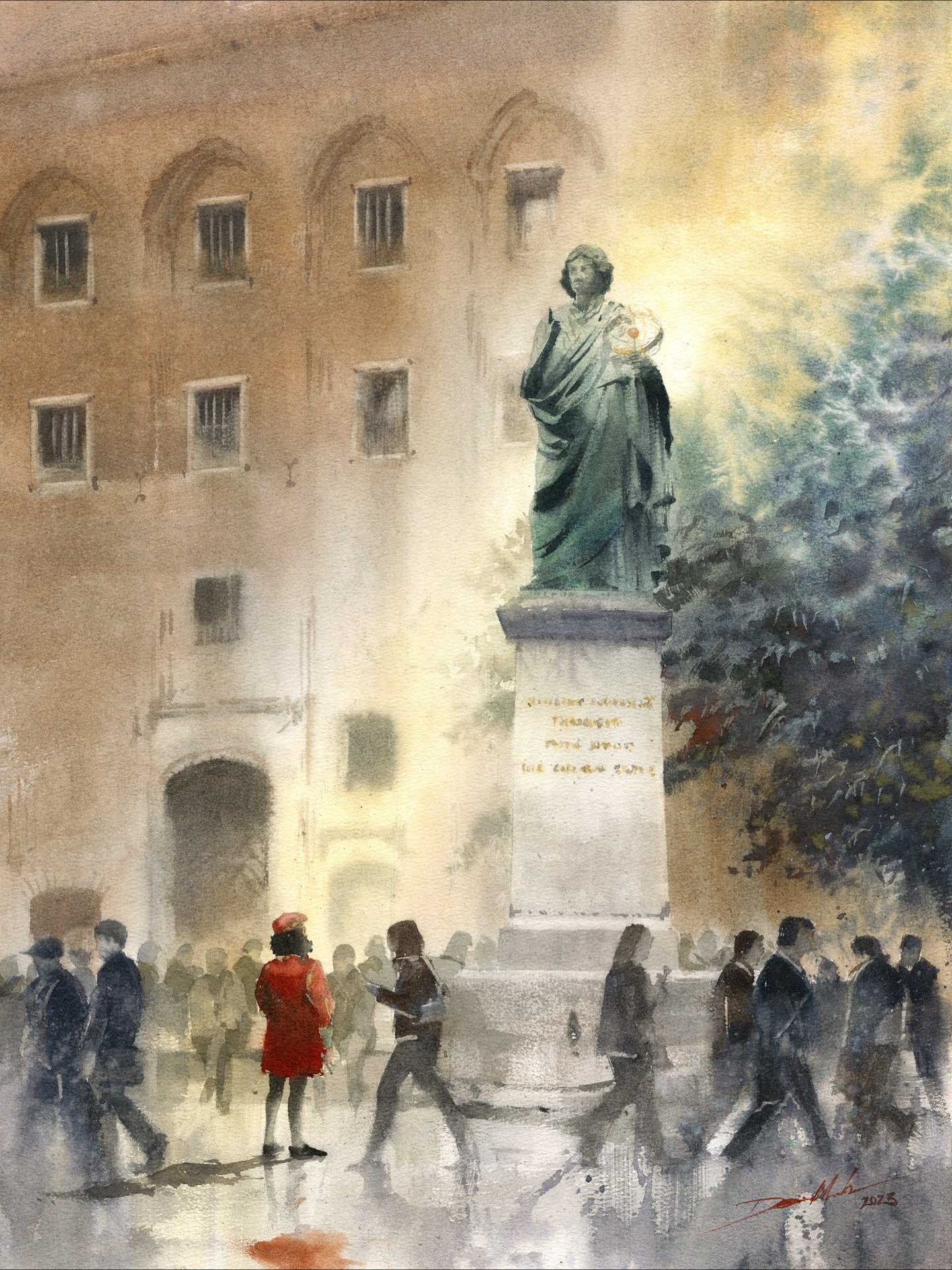 &ldquo;𝐌𝐞𝐦𝐨𝐫𝐢𝐞𝐬 𝐨𝐟 𝐭𝐡𝐞 𝐅𝐮𝐭𝐮𝐫𝐞&rdquo;
watwrcolor on paper, 54 &times; 39 cm

Mikołaj Kopernik, born in Toruń in 1473 and passing in 1543, opened a new universe with his heliocentric vision, yet it took a hundred years after his deat