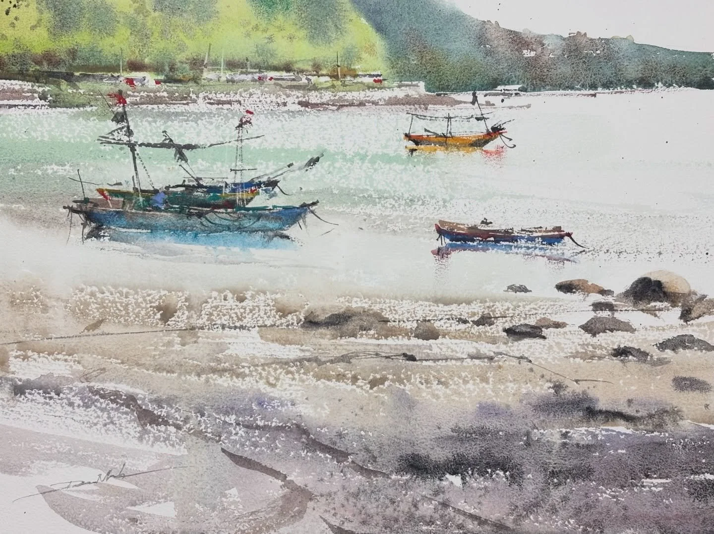 2 plein-air paintings from Đồ Sơn, Hải Ph&ograve;ng
watercolor on paper
@danielsmithartistsmaterials

#doson #Pleinair #MinhDamWatercolor #danielsmithwatercolors #Watercolor