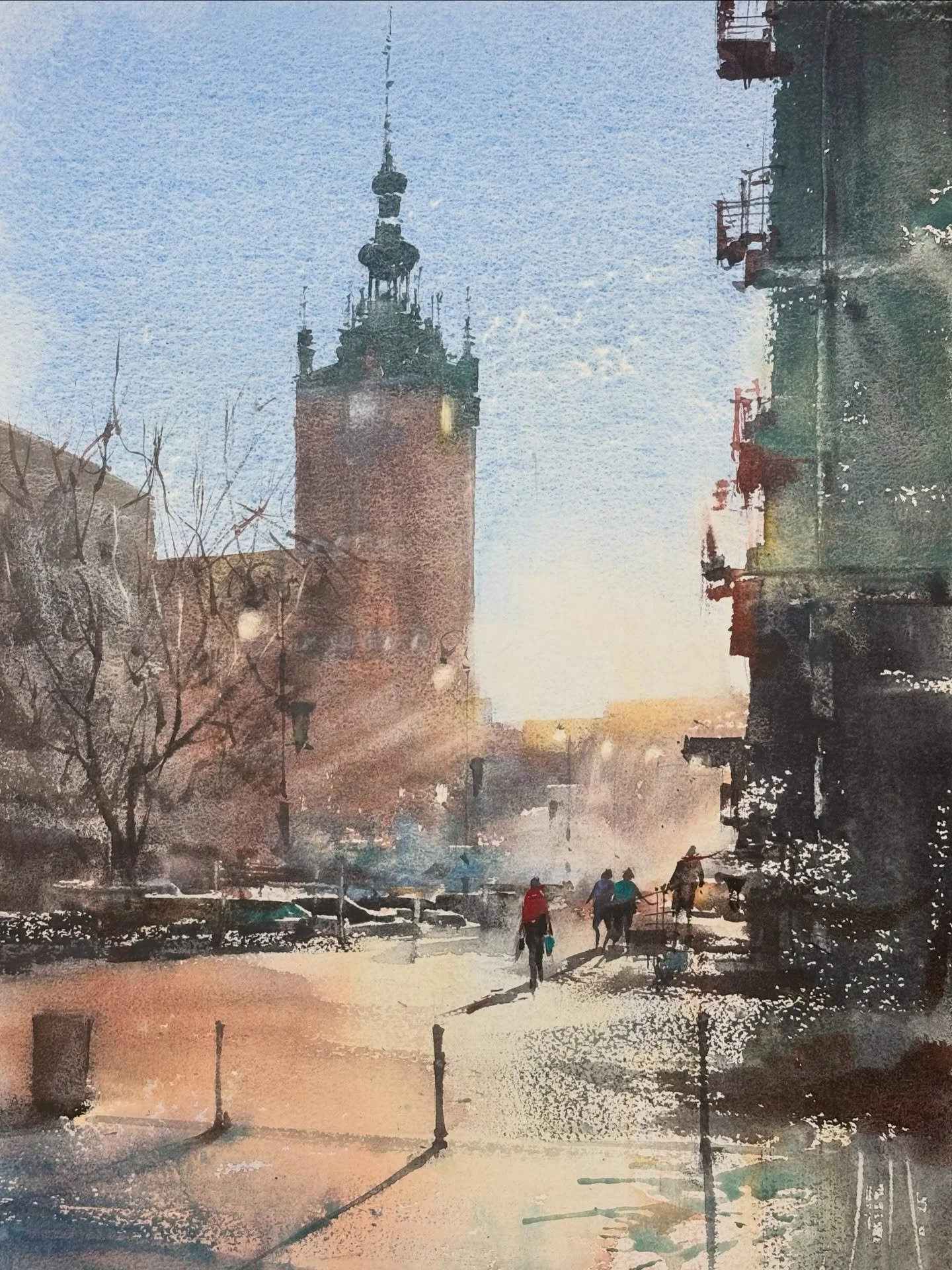 From my workshop in Gdańsk, Poland.
&bdquo;St. Catherine&rsquo;s Church, Gdańsk&rdquo;
watercolor on paper
51 x 36 cm / Baohong 300g
@danielsmithartistsmaterials 

#Gdansk #RainyDay #MinhDamWatercolor #DanielSmithWatercolors #WatercolorWorkshop
