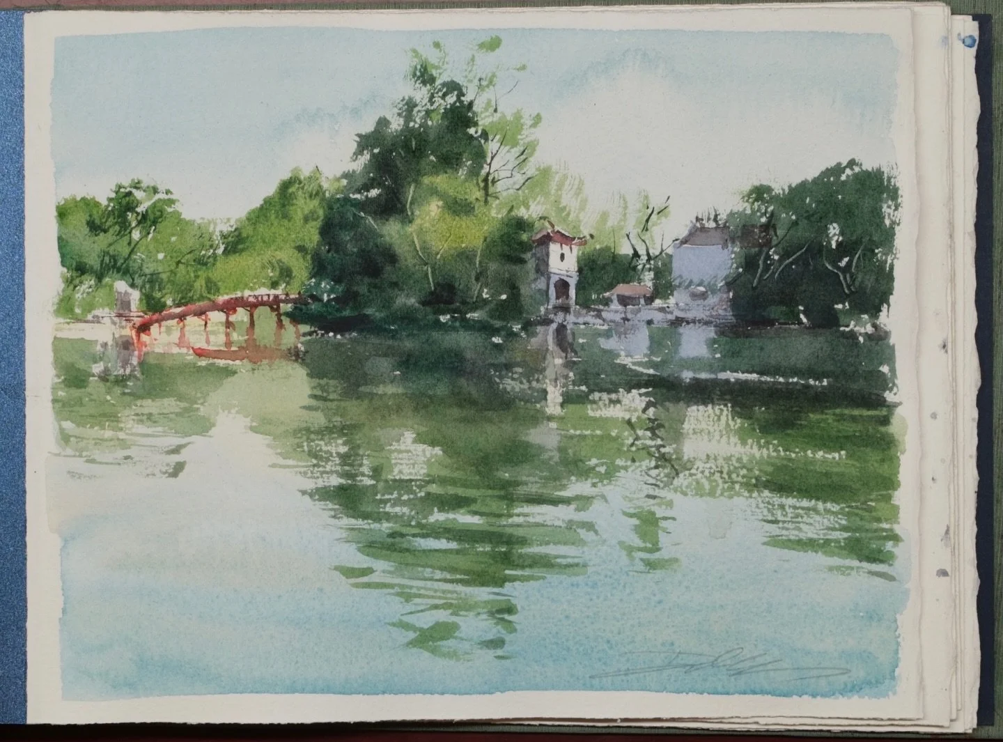 Afternoon sketching with US&ndash;Vietnamese artist @sondo_watercolor and members of the Hanoi Watercolor Club. Son, wishing you a wonderful journey ahead and a safe trip home. See you next time in Hanoi &mdash; or somewhere else in the world. 🫶

@d