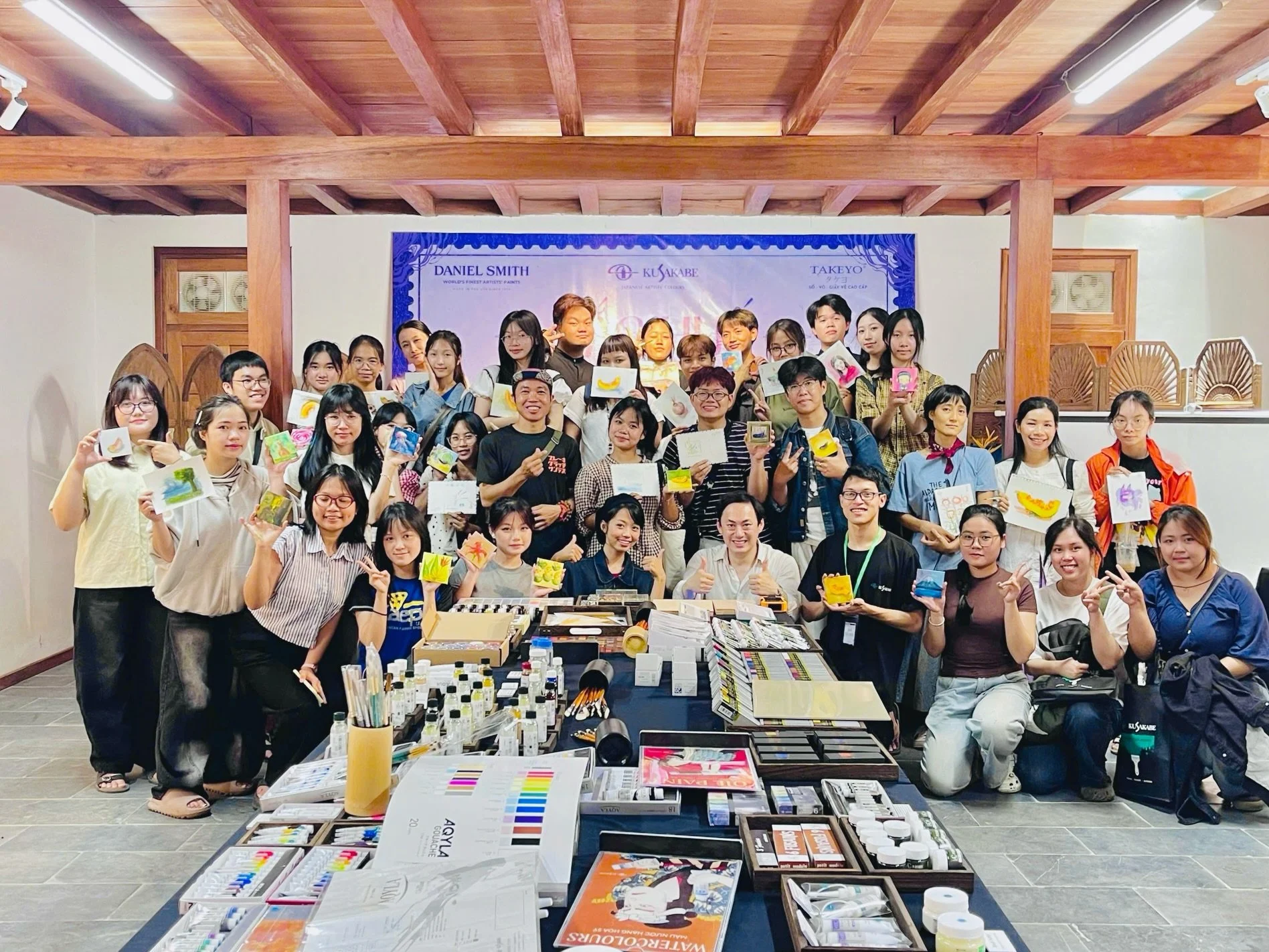What an intense and inspiring day, sharing the knowledge and passion of Daniel Smith Watercolors￼ with nearly 100 students from Huế University of Arts.

There&rsquo;s nothing more rewarding than seeing that spark of excitement and curiosity shining i