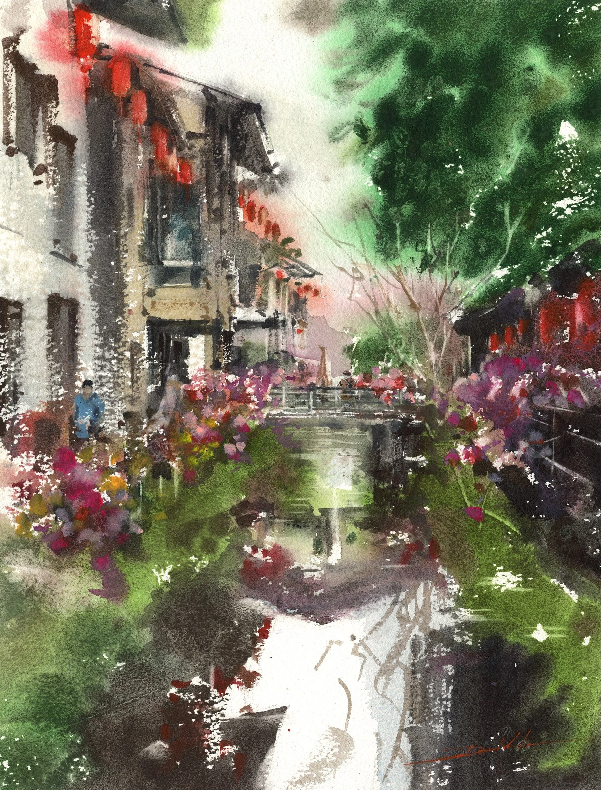 My demo painting from Friday&rsquo;s LIVE session with @cogley_john and @danielsmithartistsmaterials.

&ldquo;Gankeng Hakka Townlet&rdquo;
watercolor on paper
38 x 28 cm / Arches 300g

What I love most about Daniel Smith is the community, people who 